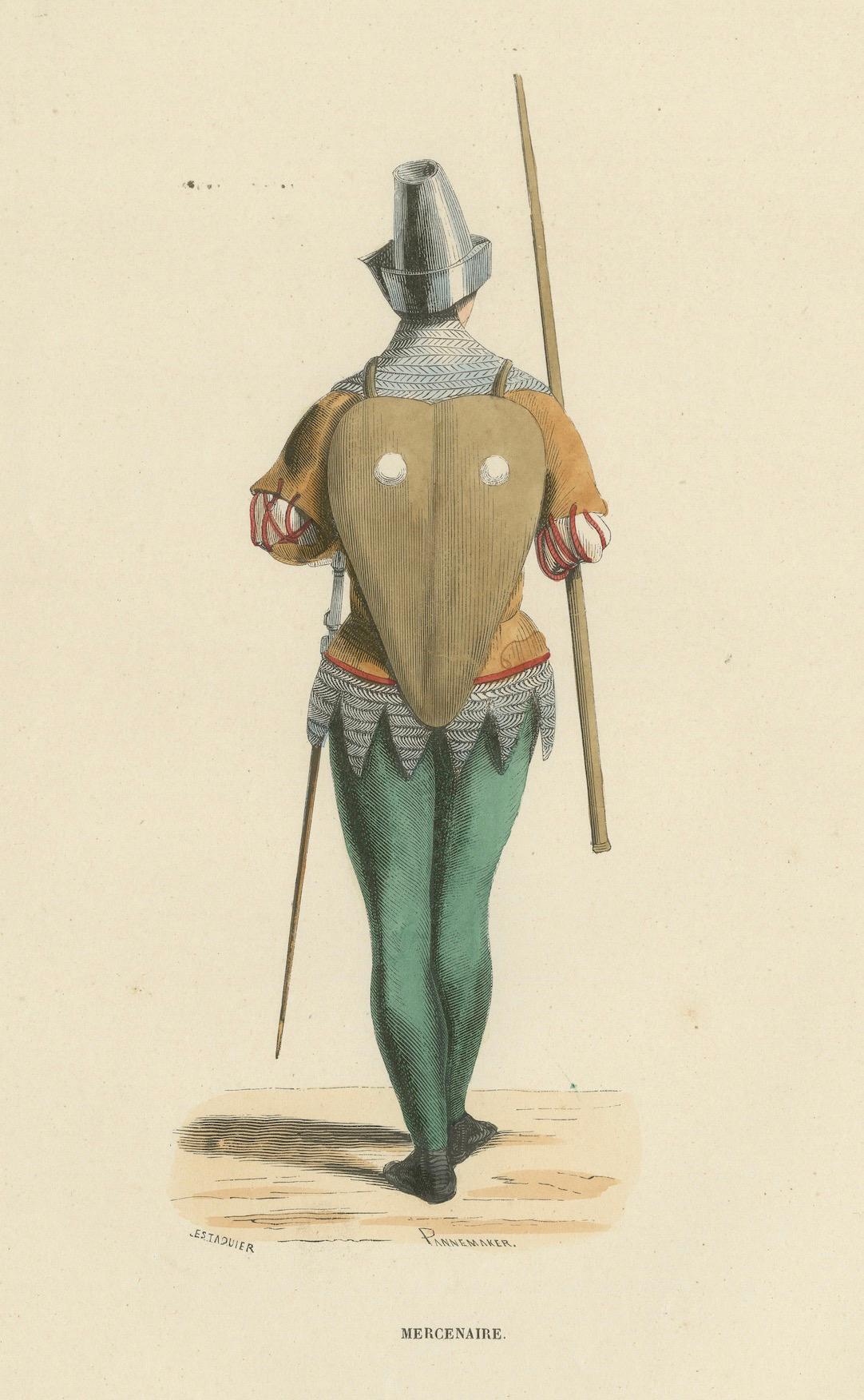 Paper The Mercenary's Garb: Armor and Attire in 'Costume du Moyen Âge, 1847 For Sale
