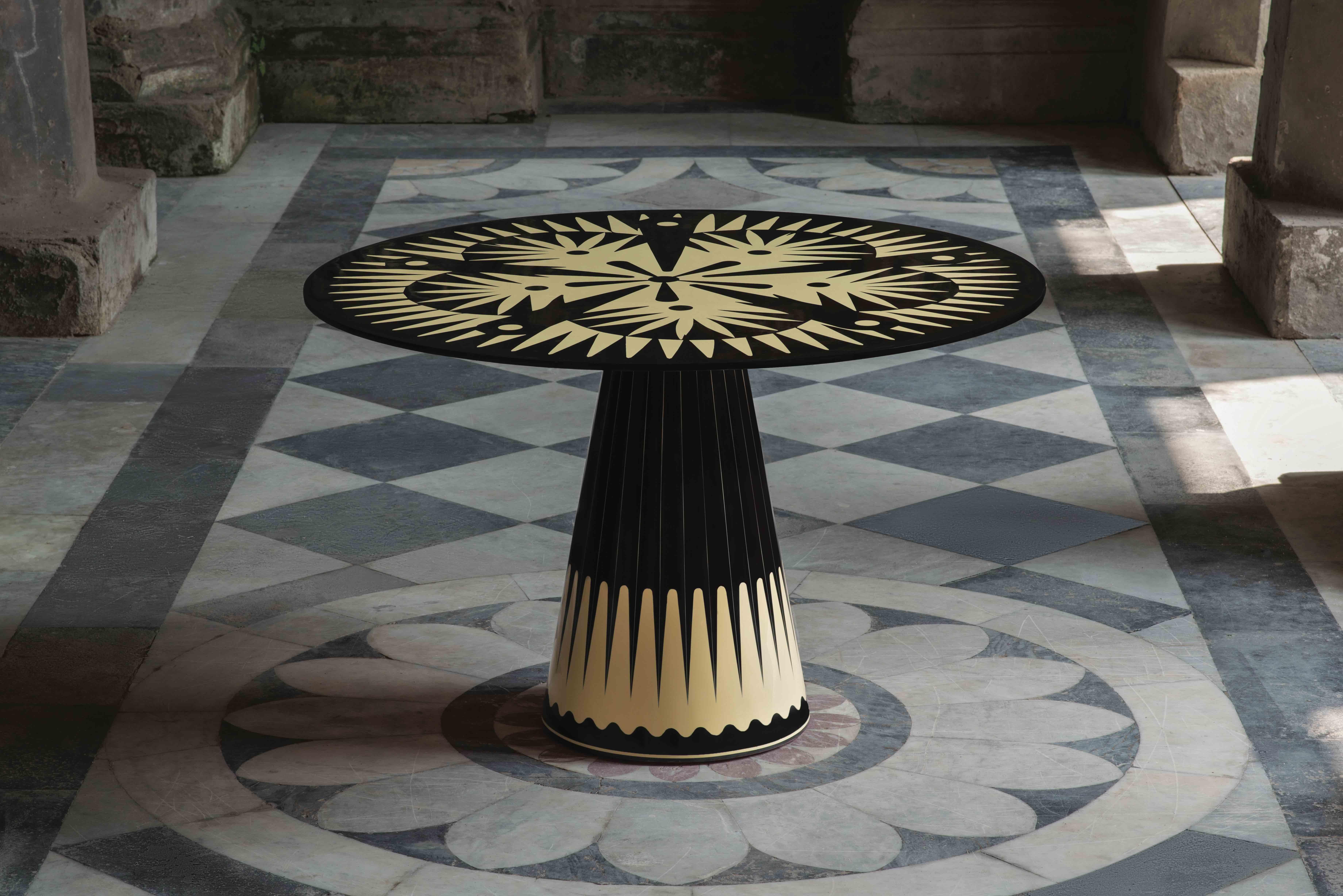 Inlay Metropolis Marquetry Dining Table by Matteo Cibic For Sale