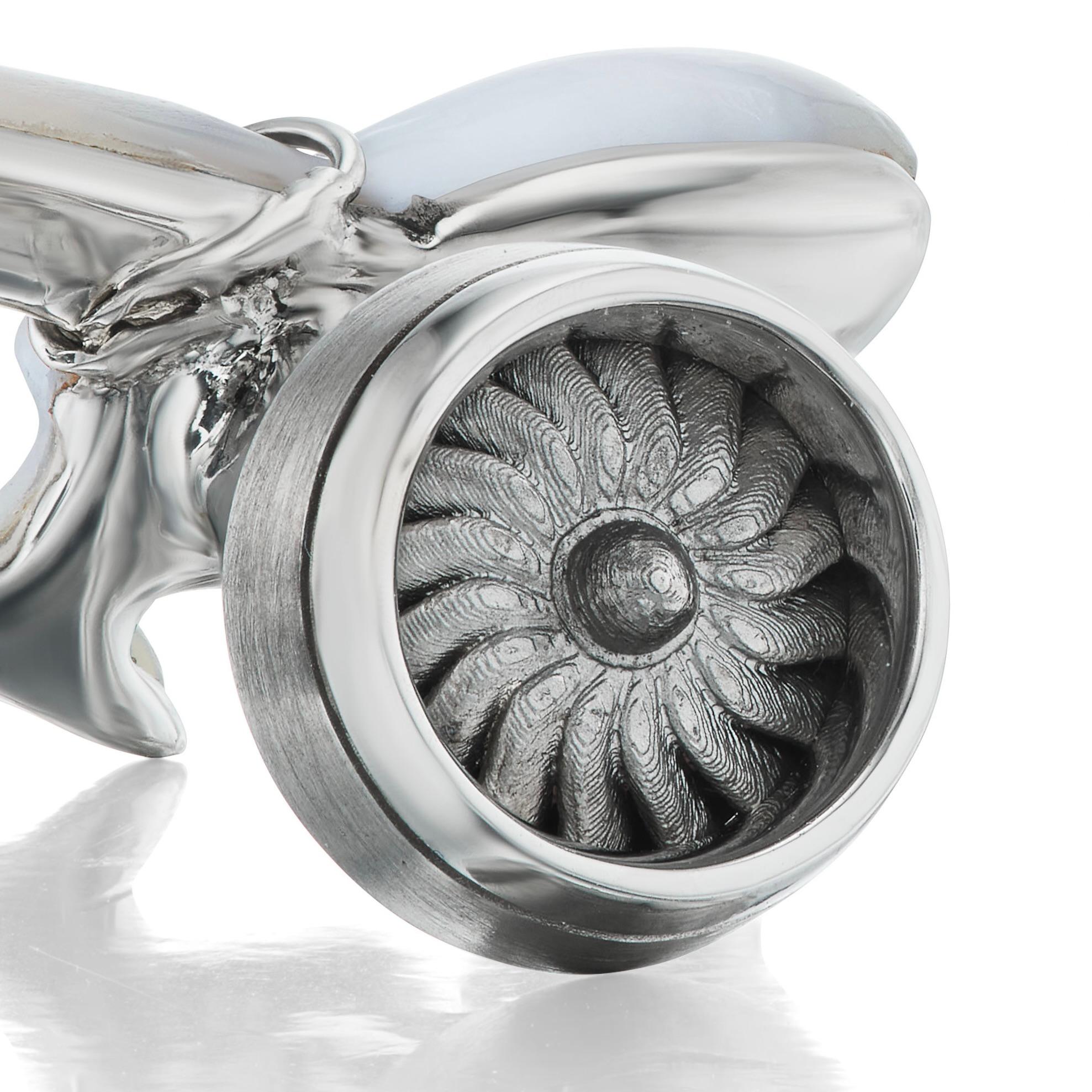 Round Cut The Michael Kanners Private Jet Cufflinks For Sale