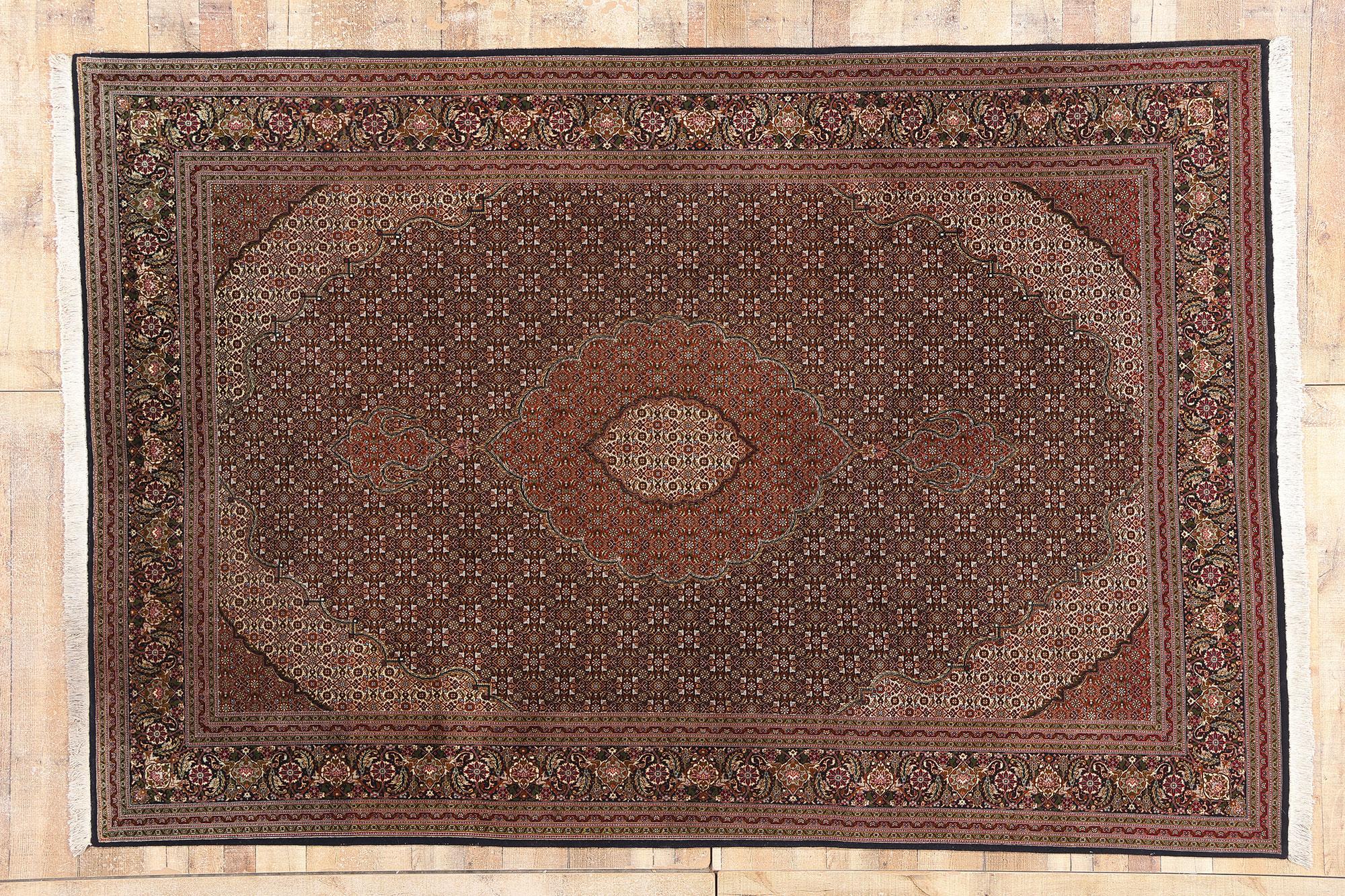 Der Mitternachtsgarten: Ein Vintage Persian Mahi Tabriz Meisterwerk im Angebot 3