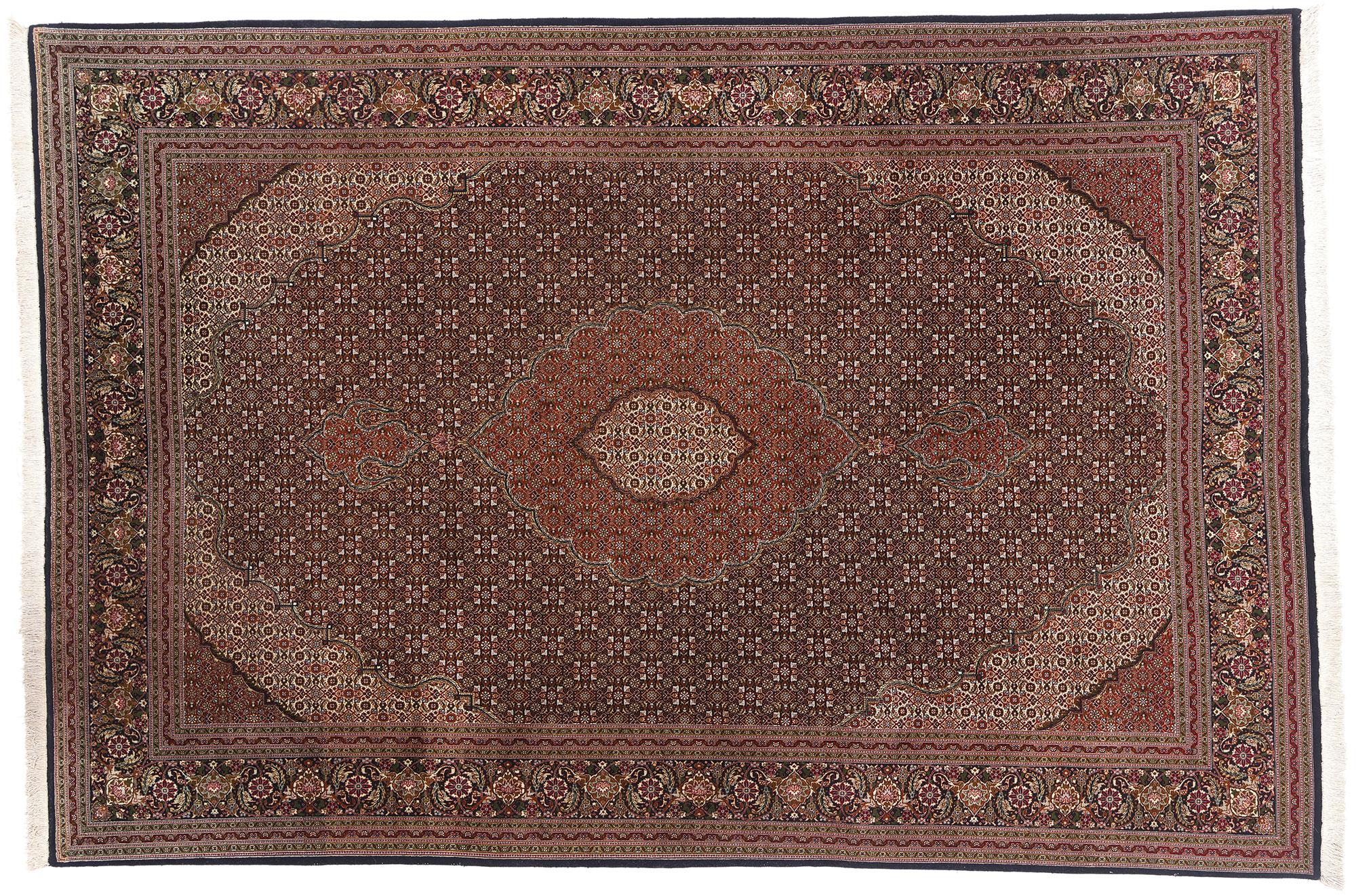 Der Mitternachtsgarten: Ein Vintage Persian Mahi Tabriz Meisterwerk im Angebot 4