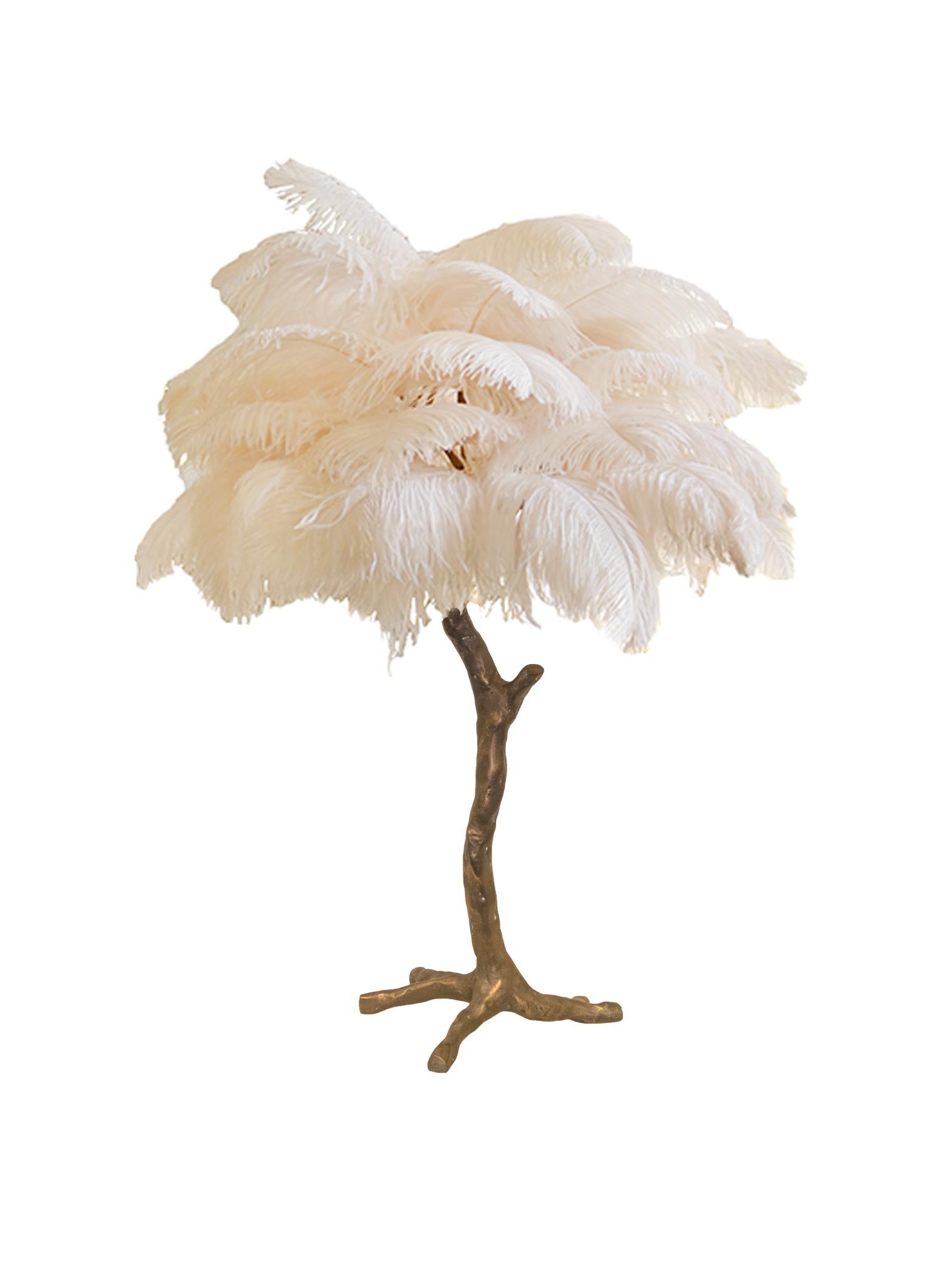 The Mini Feather Lamp with Bronze Base For Sale 7