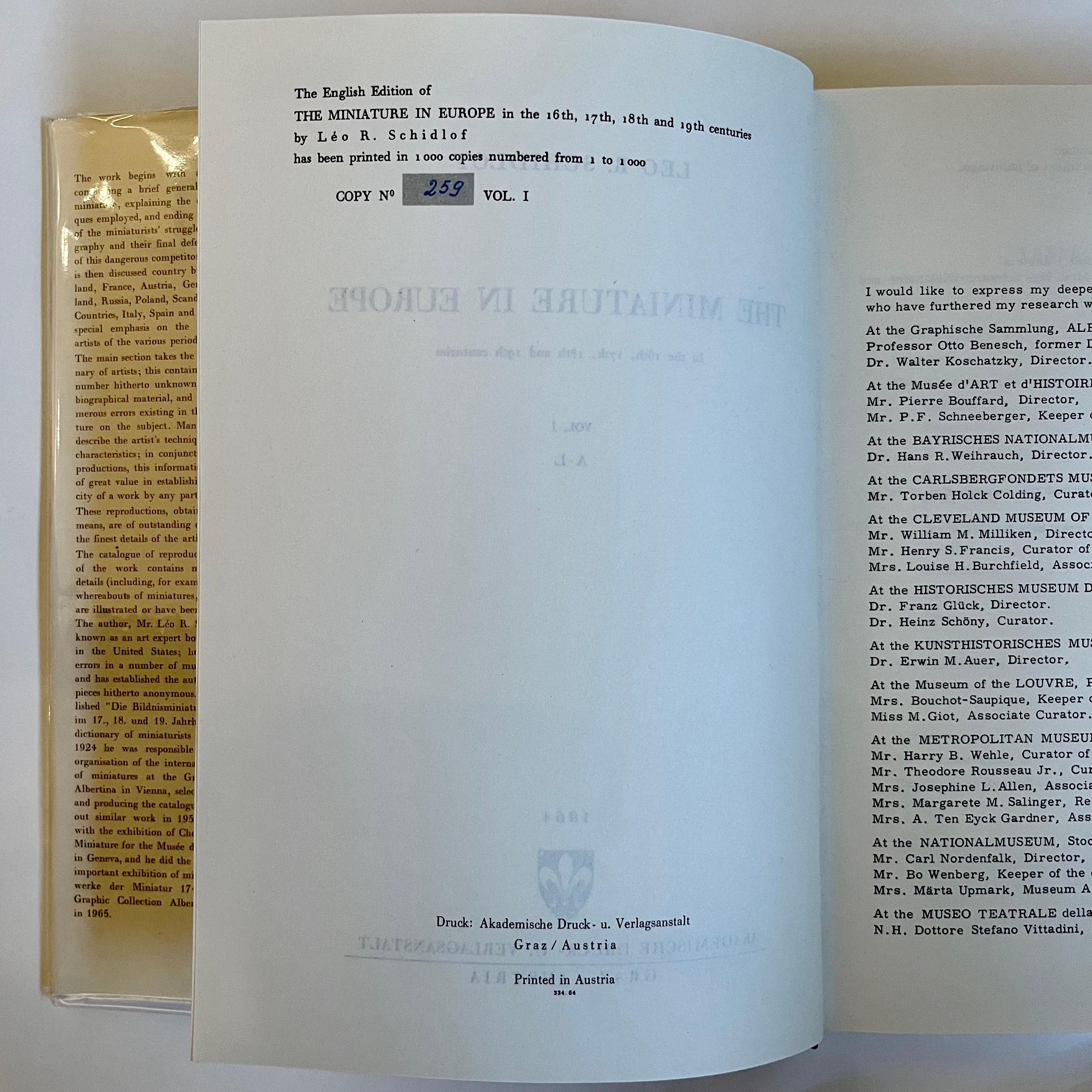 The Miniature in Europe, 4 Bände – Leo R. Schidlof – Akademisches Druck, 1964 (Papier)