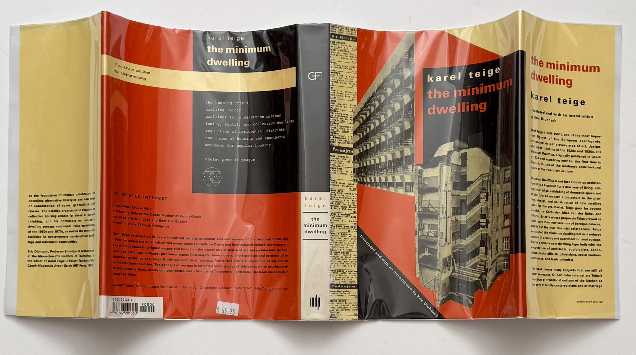First English language translation of Czech artist, critic, curator, and functionalist architectural theorist Karel Teige’s seminal “The Minimum Dwelling,” published in 2002 by MIT Press, translated and with an introduction by Eric Dluhosch. 8vo