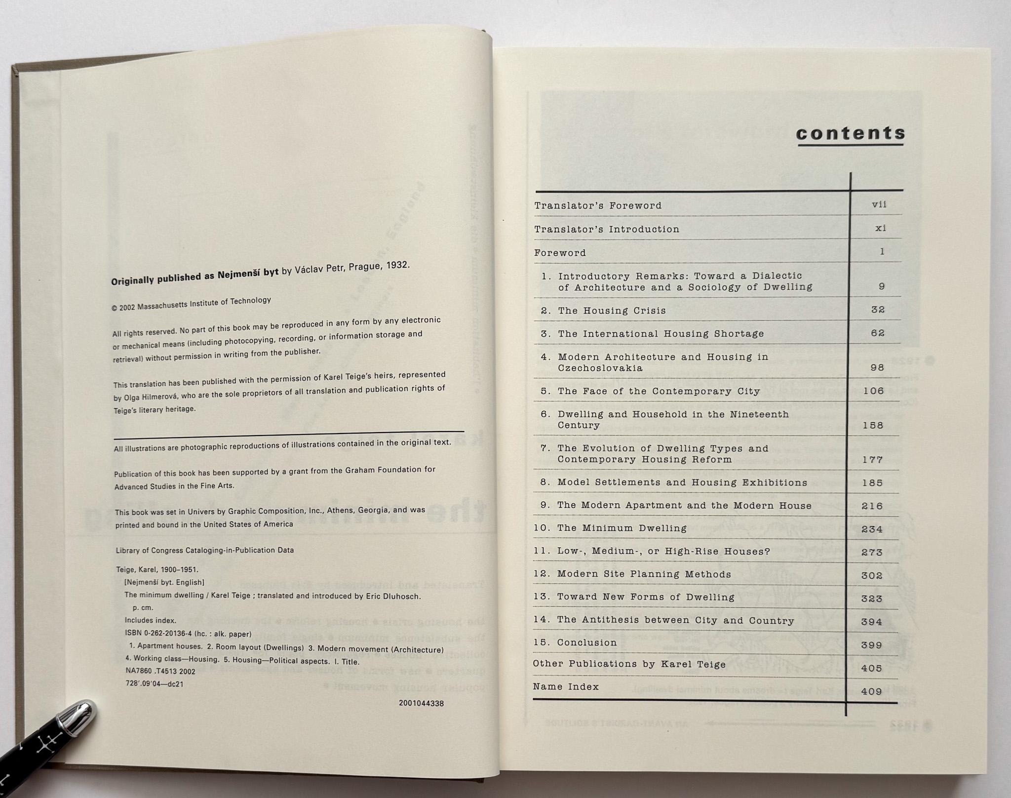 Contemporary The Minimum Dwelling by Karel Teige (First English Translation) For Sale