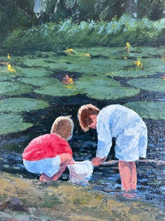 "Los cazadores de pececillos" Pintura sobre lienzo de Jack Smith, artista de Atlanta