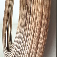 Mirror and Its Waves - wall decoration, brown color, sculptural mirror