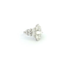 Mirrored Pear Diamond Cocktail Ring
