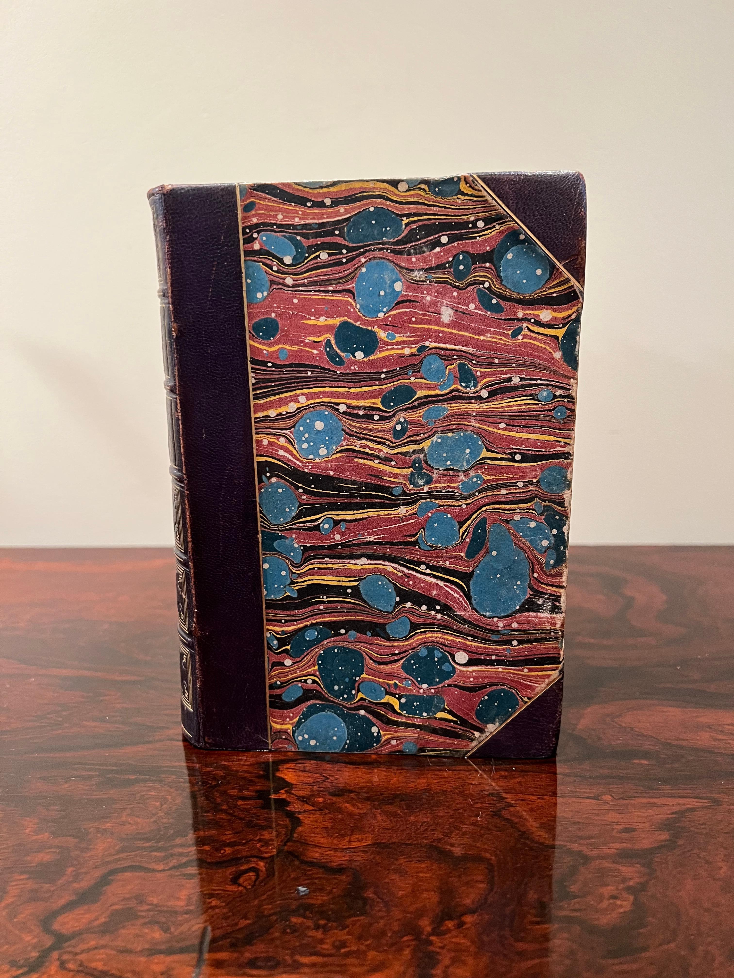 Mid-19th Century The Miscellaneous Works of Oliver Goldsmith in 4 Tooled Leatherbound Volumes For Sale