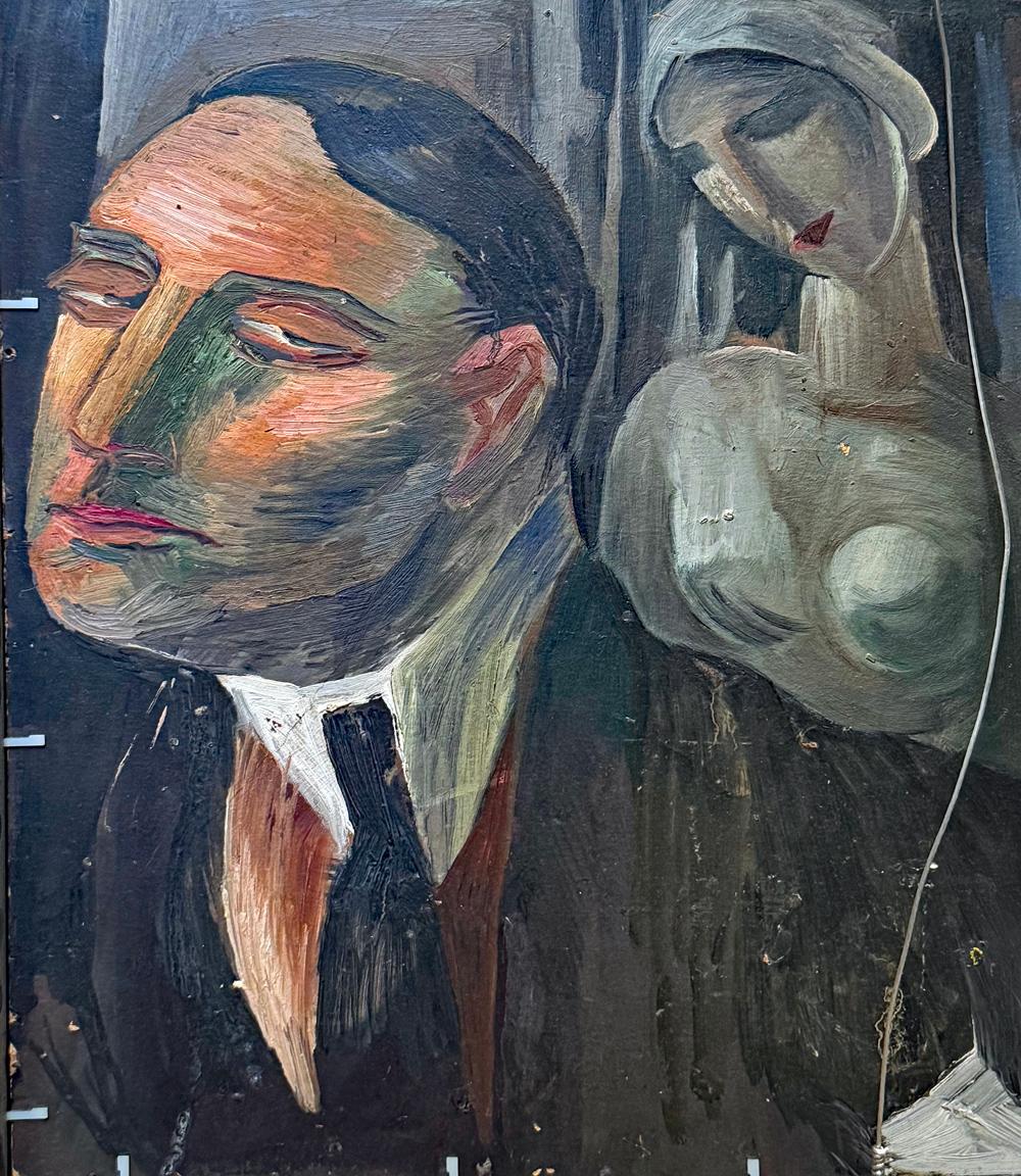Début du 20ème siècle « L'Olympia moderne », peinture d'odalisque représentant un nu et un spectateur, Suède, 1926 en vente