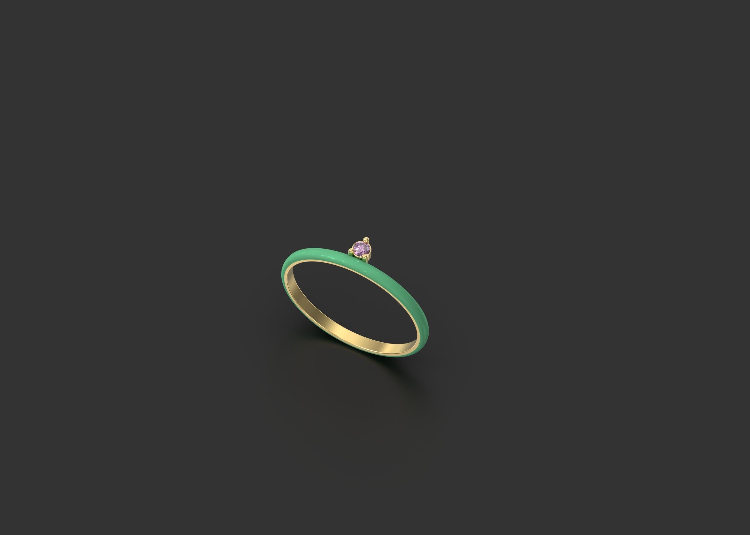 For Sale:  Modern Solitaire Ring, 14k Yellow Gold 2