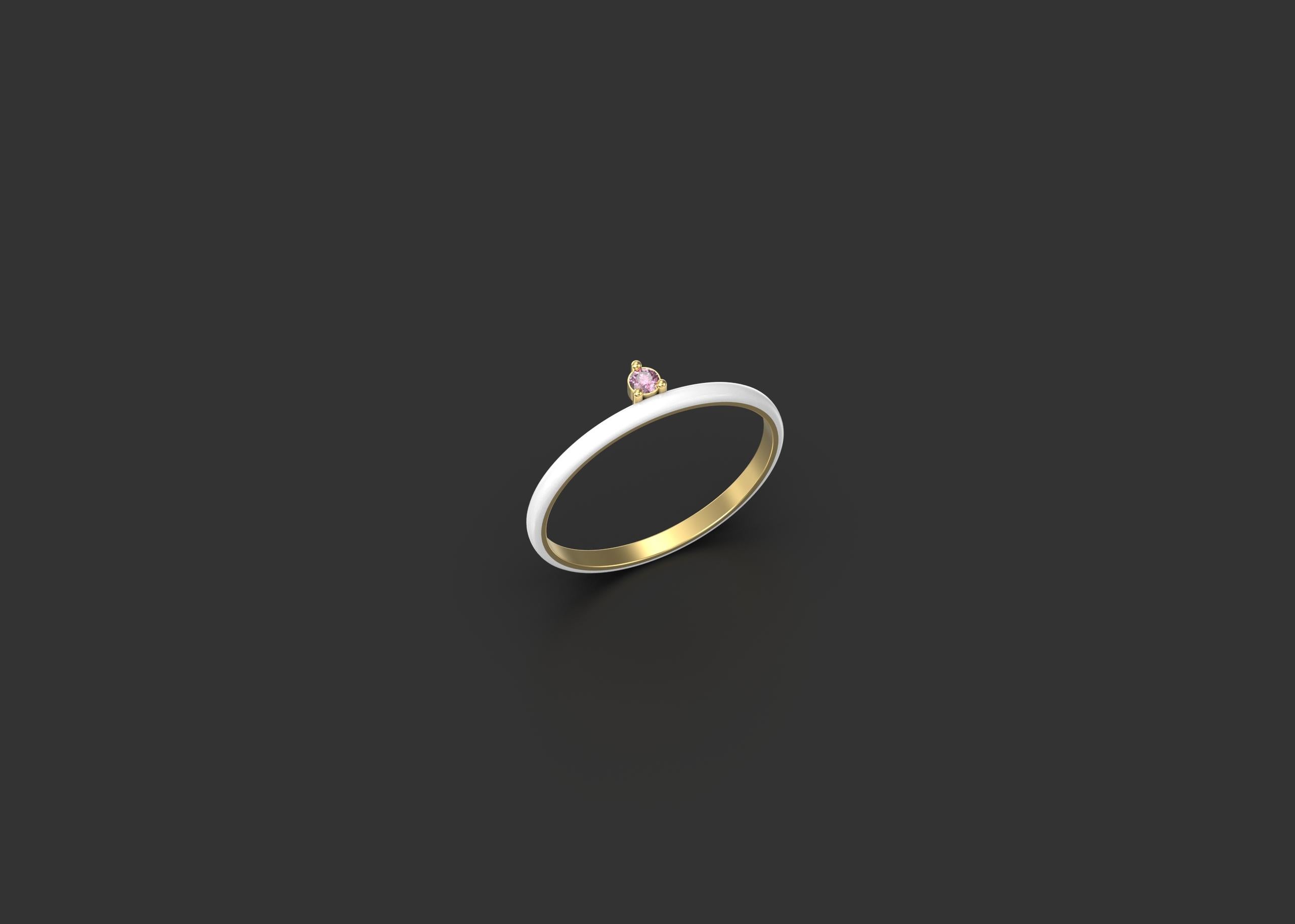 For Sale:  Modern Solitaire Ring, 14k Yellow Gold 4