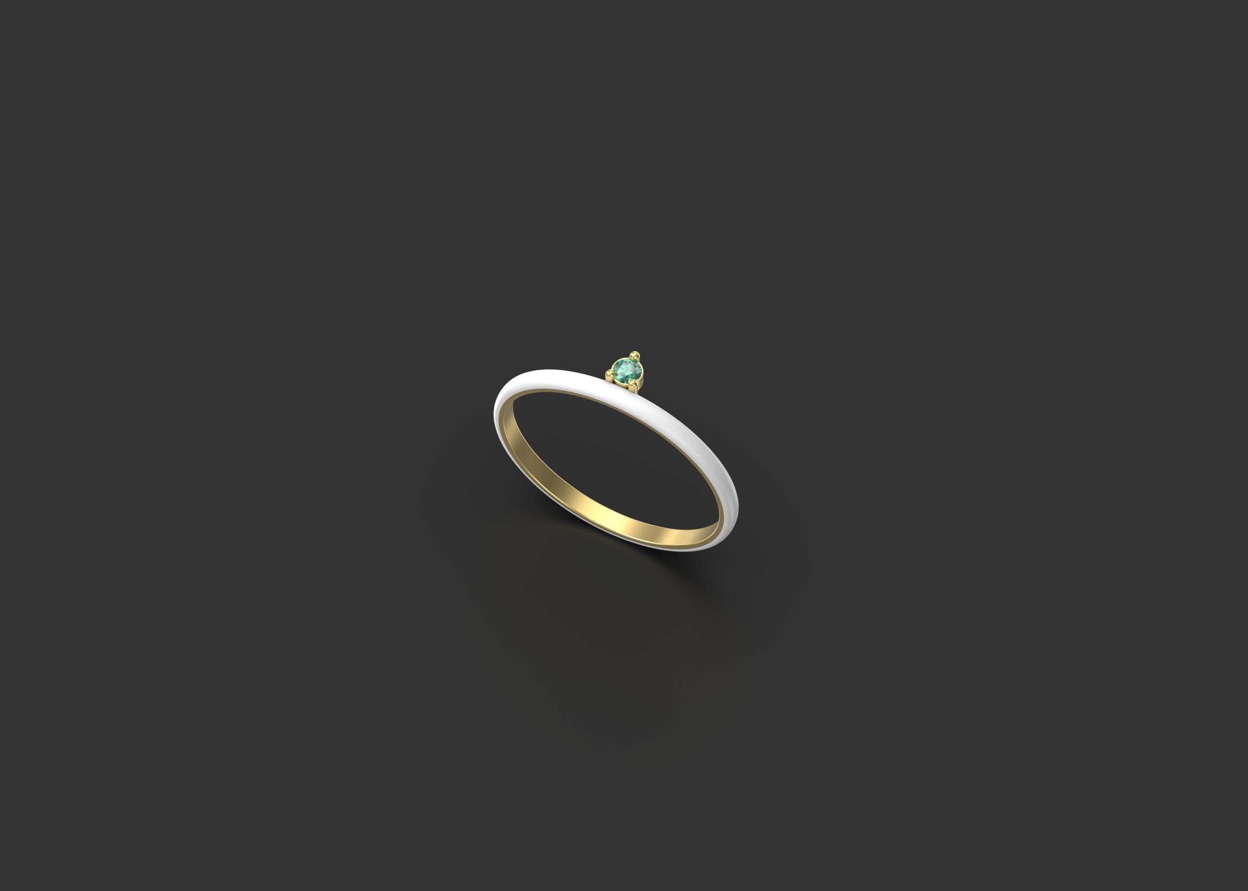 For Sale:  Modern Solitaire Ring, 14k Yellow Gold 5