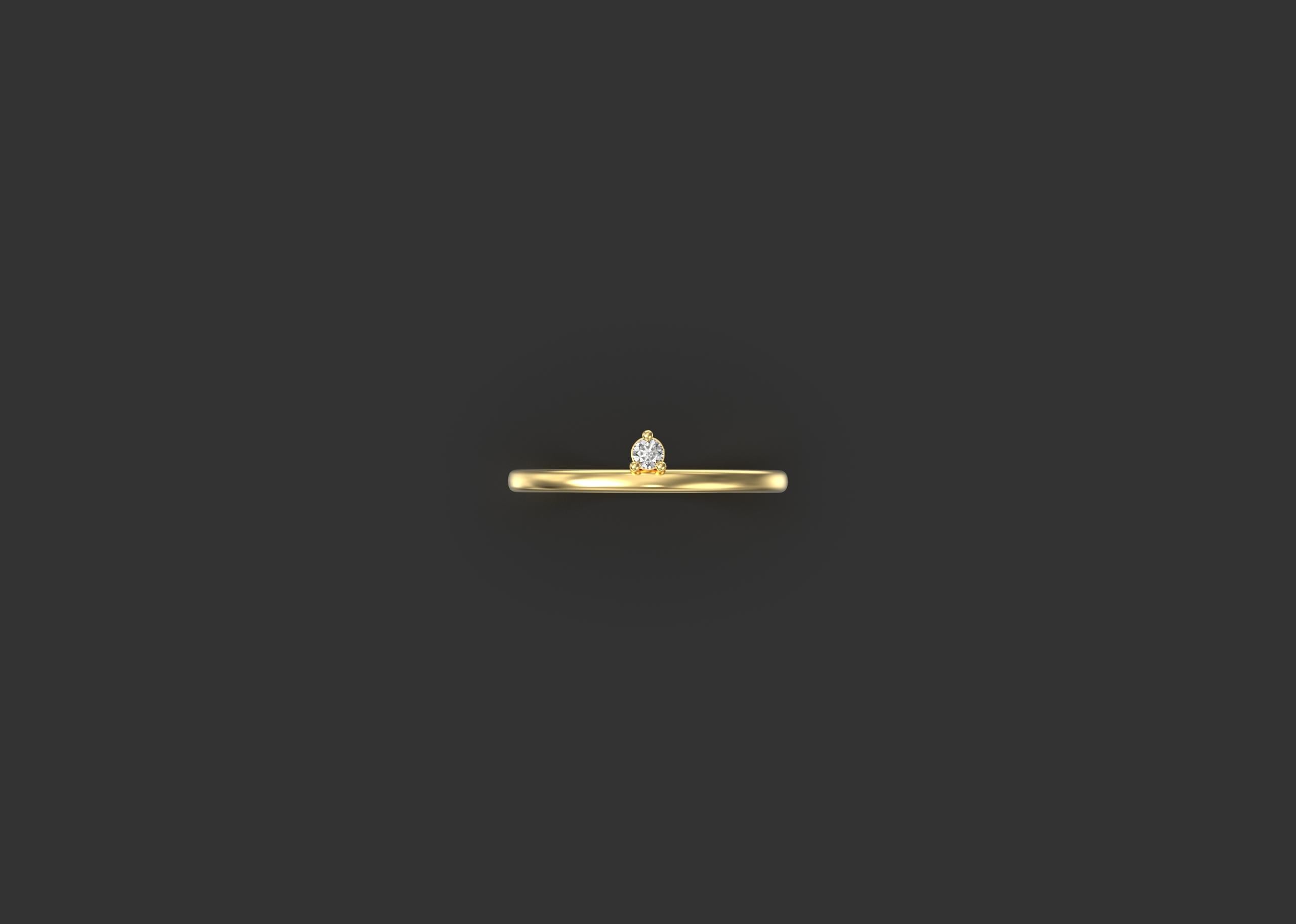 For Sale:  The Modern Solitaire Ring in Gold, 14k Yellow Gold 4