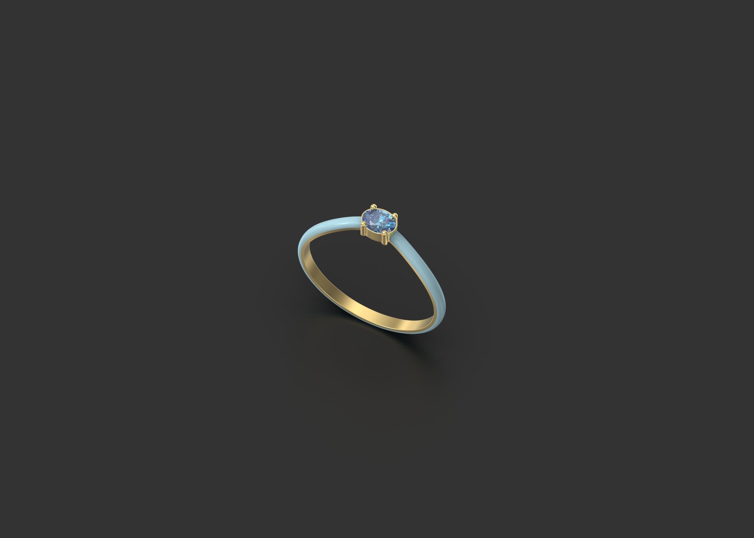 En vente :  Bague ovale The Modern Wave en or jaune 14 carats 2