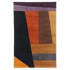 Der Horizont der Moderne: Vintage Tibetan Bauhaus Rug of Architectural Abstraction