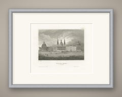 The Monastery Palace of Mafra, Portugal, Antique Architectural View, circa 1850
