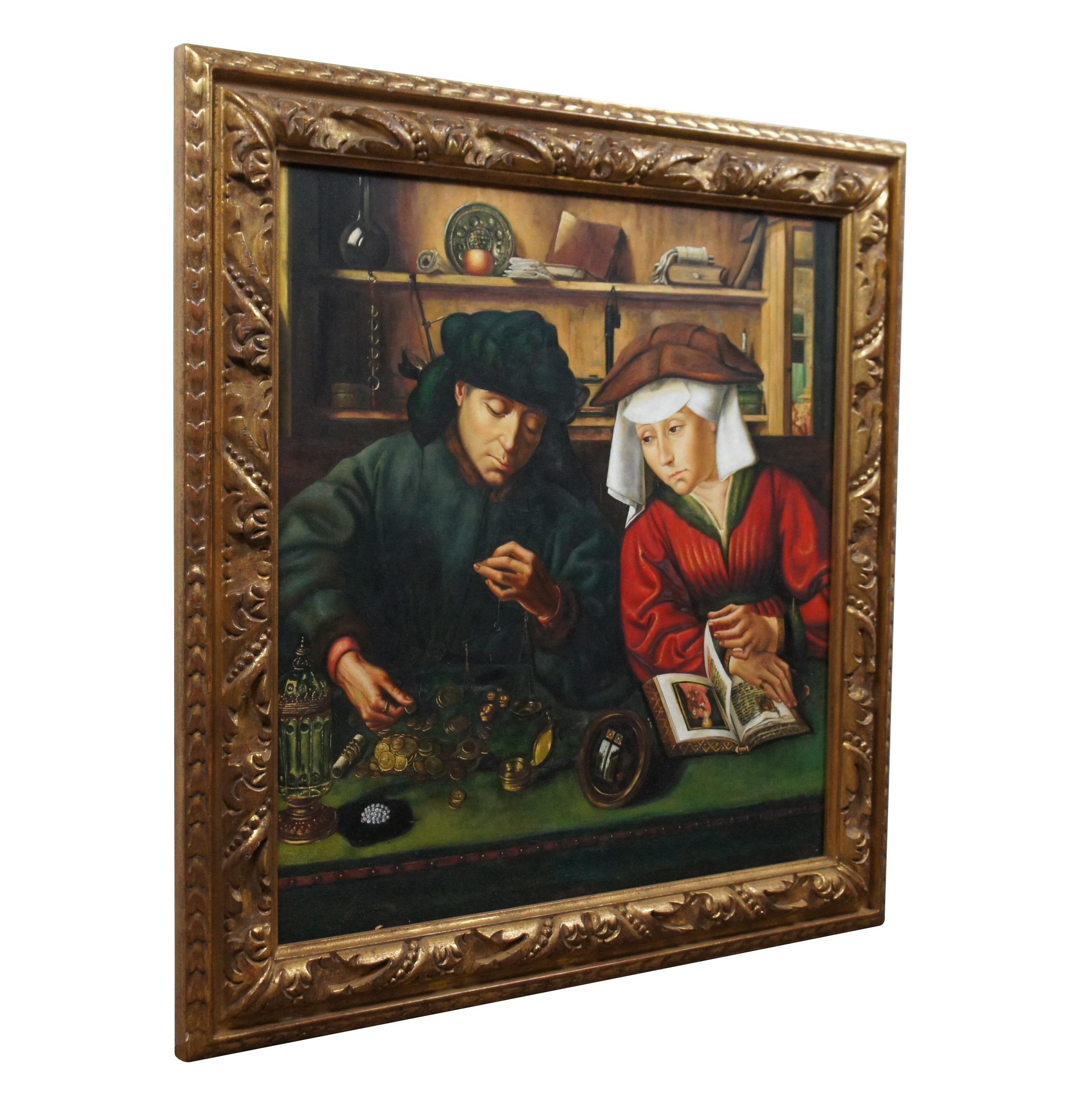 Pintura al óleo sobre lienzo de finales del siglo XX según 