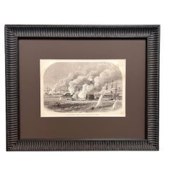 "The Monitor at Work on the Merrimac (or Virginia)." Civil War Naval Engraving