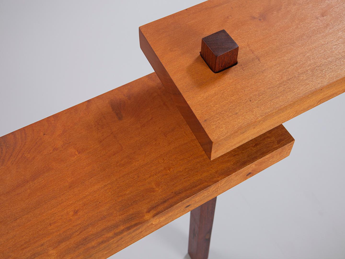 Console murale monopied en bois dur en vente 6