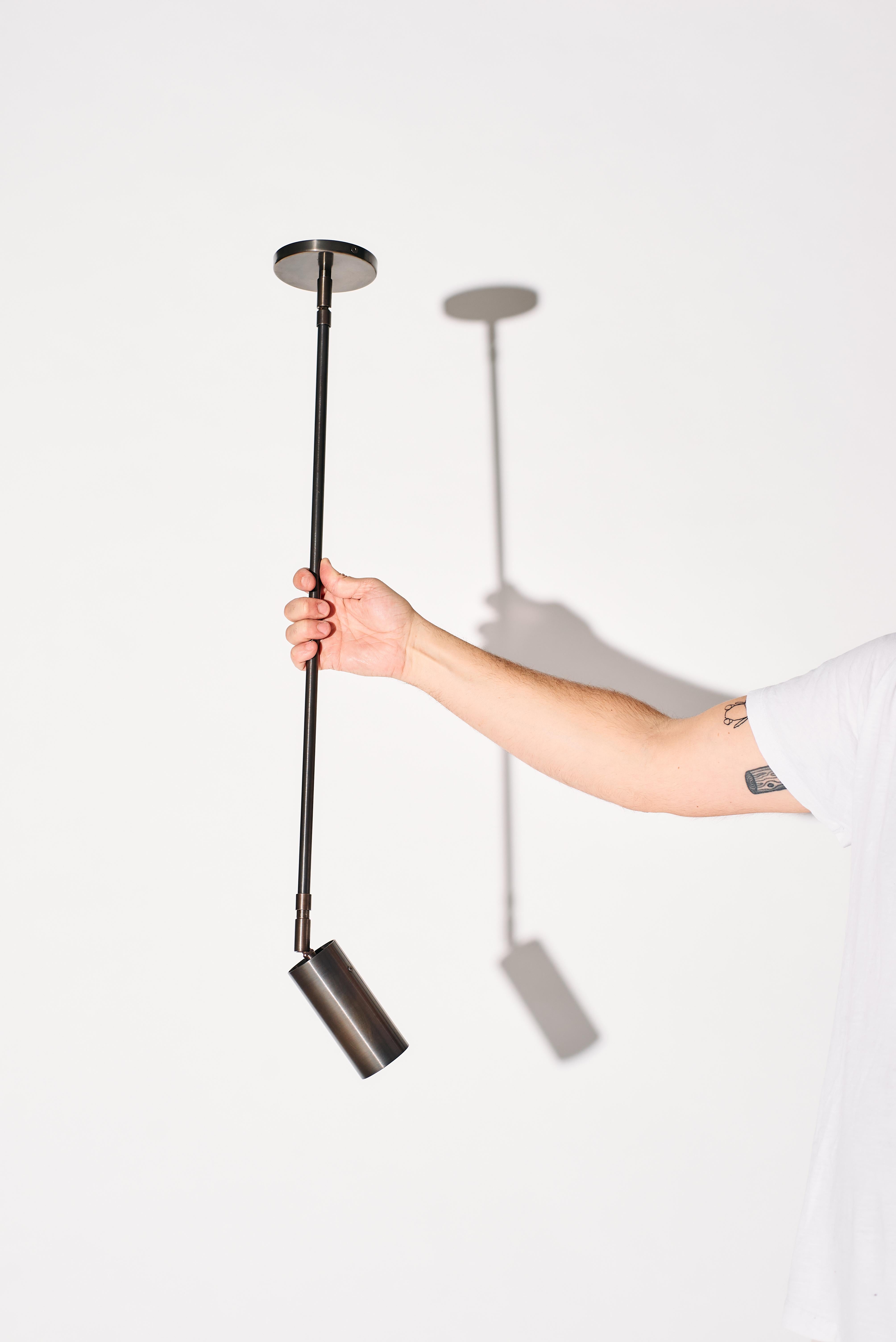 Modern The Mono Light Collection - Minimal Blackened Brass Pendant Light For Sale