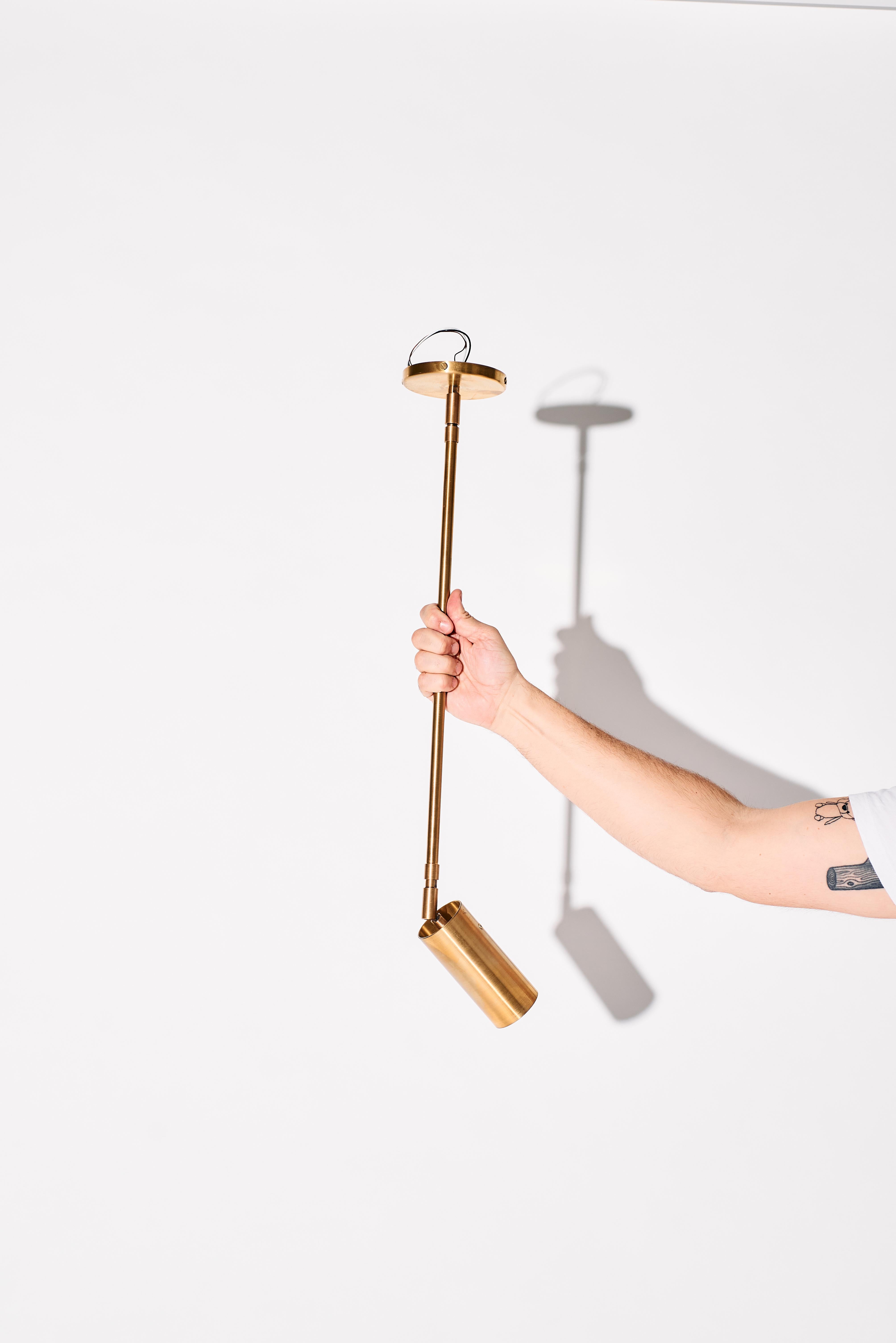 Contemporary The Mono Light Collection - Minimal Blackened Brass Pendant Light For Sale