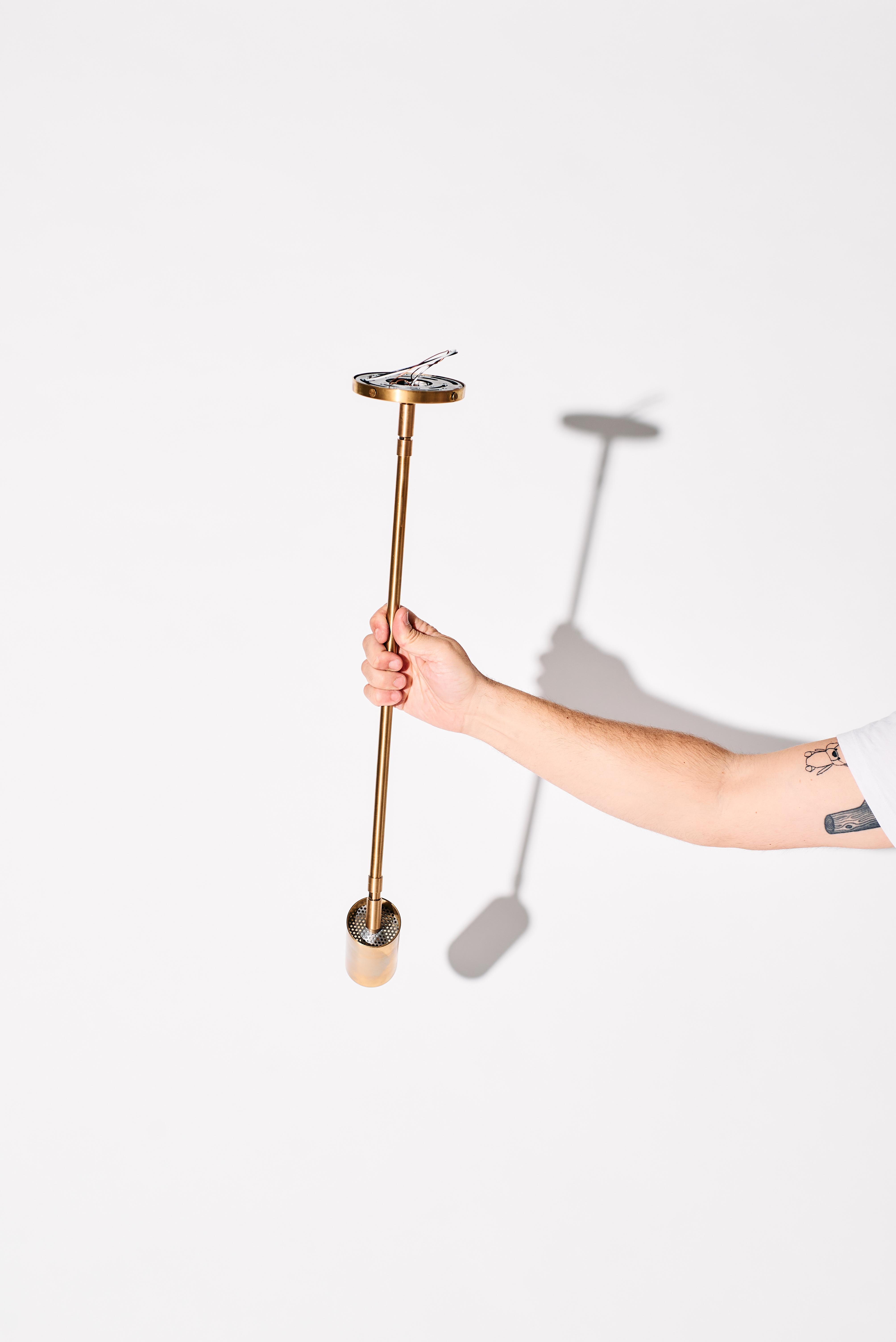 The Mono Light Collection - Minimal Blackened Brass Pendant Light For Sale 1