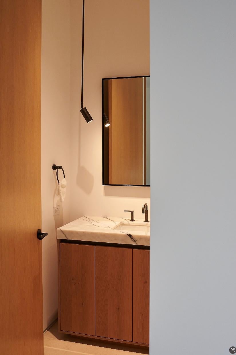 The Mono Light Collection - Minimal Blackened Brass Pendant Light For Sale 2