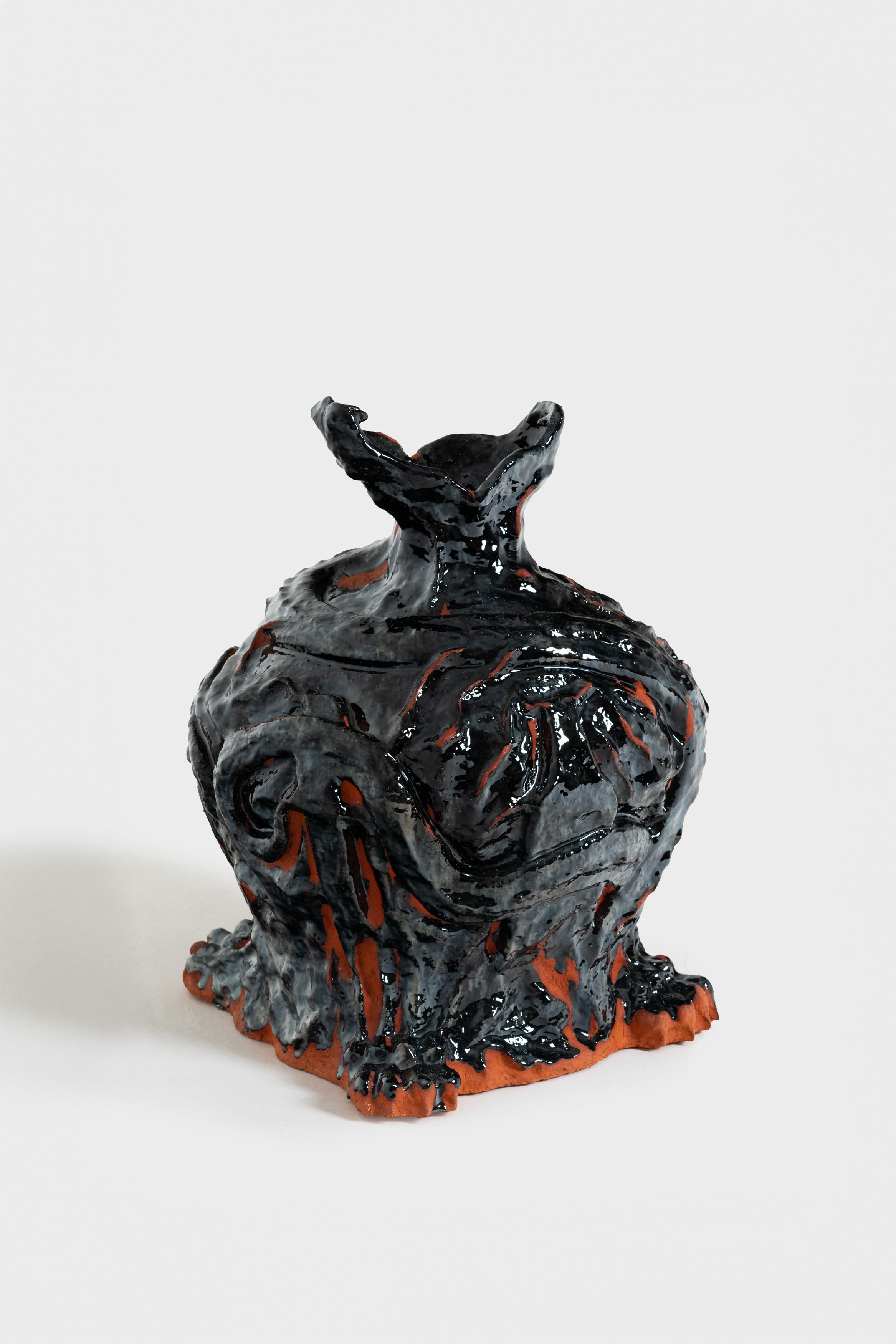 Dutch 'The Monster With The Many Heads' vase in glazed ceramic made by Niki Danai For Sale