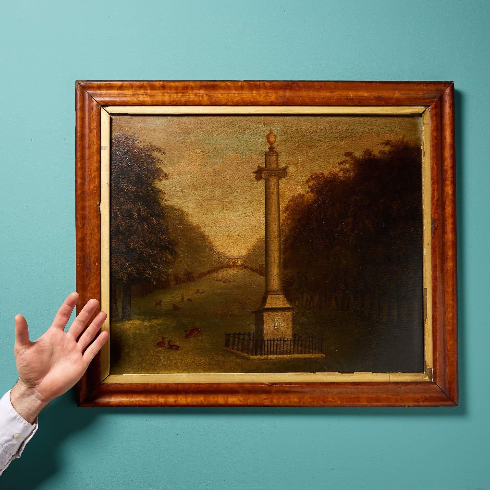 Un dipinto a olio della English School dei primi del XIX secolo, incorniciato, intitolato 