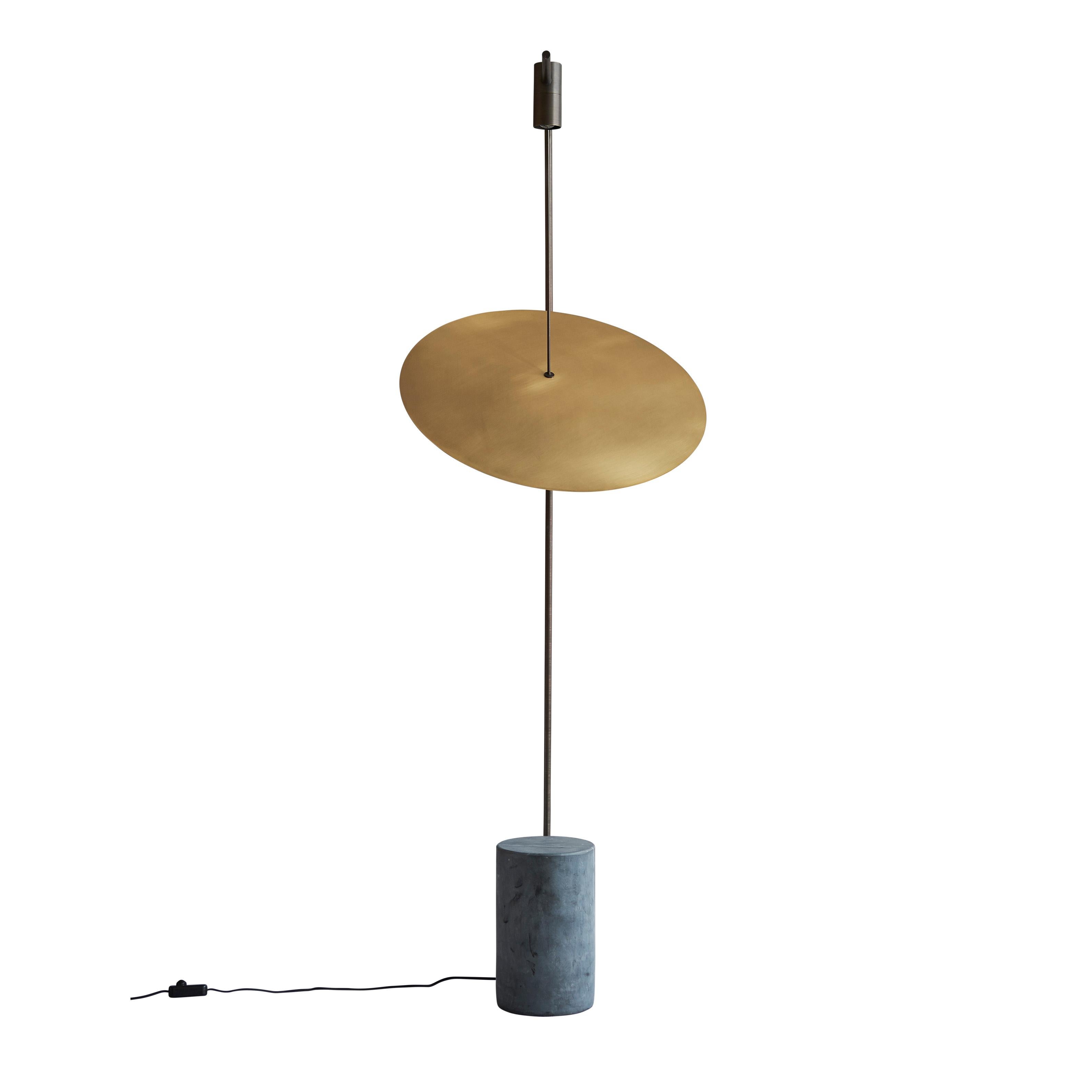 The Moon floor lamp by 101 Copenhagen
Designed by Kristian Sofus Hansen & Tommy Hyldahl.
Dimensions: L 63 x W 65 x H 188 cm
Cable length: 215 CM

Materials: Metal: Iron/ Brass
Pipes: Brushed Brass
Lamp base: Marble
Cable: Fabric covered
