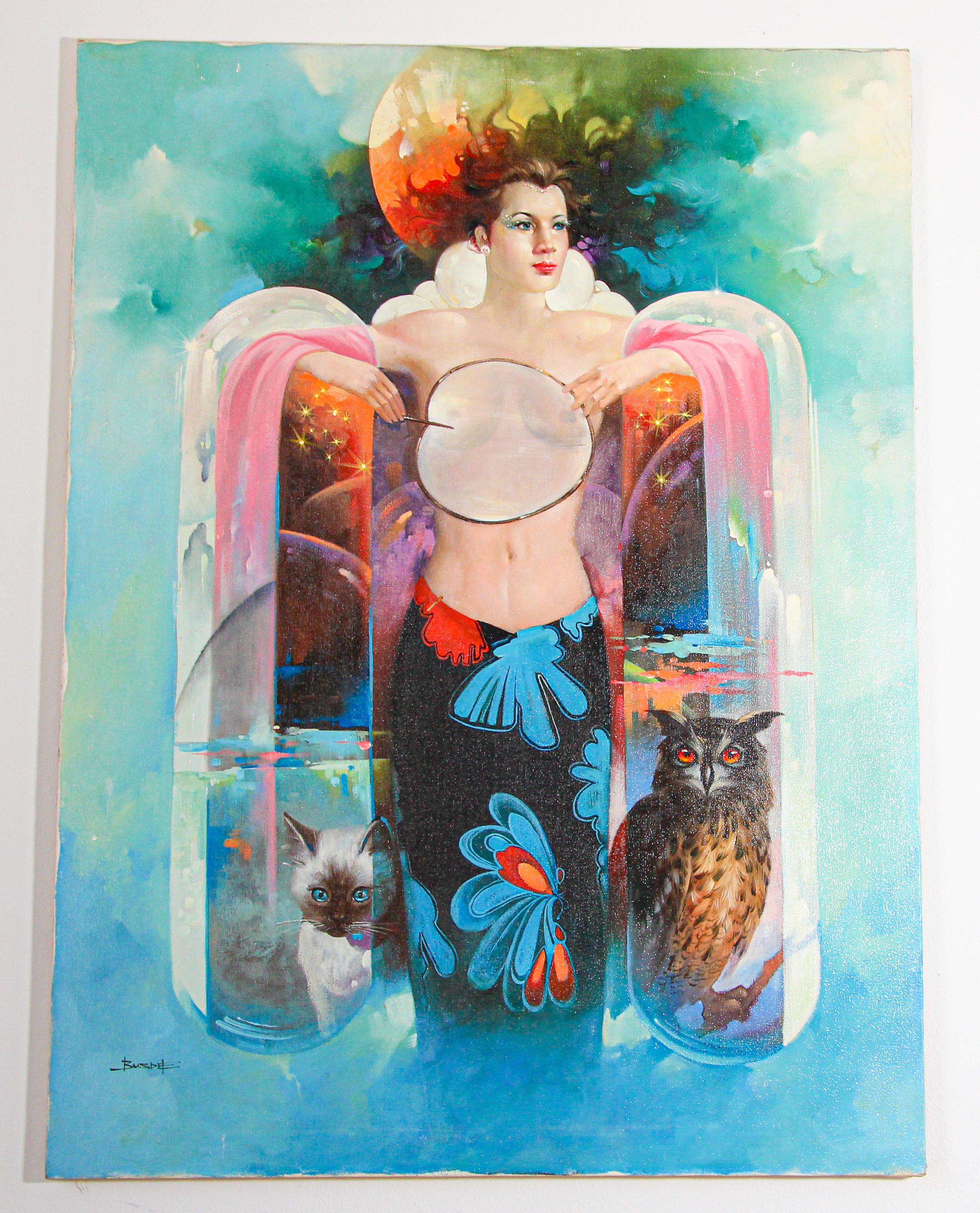 La Diosa de la Luna Pintura al óleo sobre lienzo en venta 7