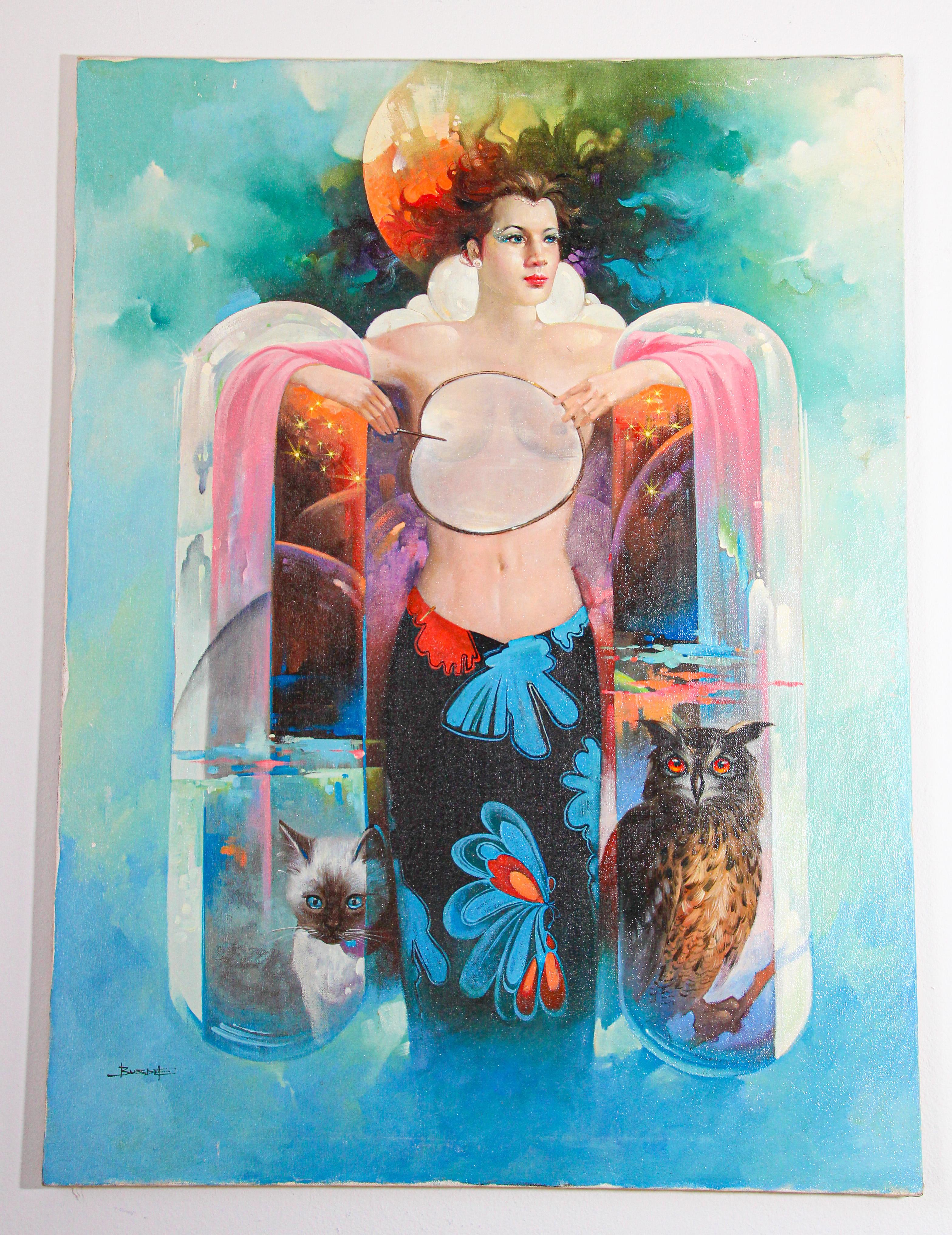 La Diosa de la Luna Pintura al óleo sobre lienzo en venta 8