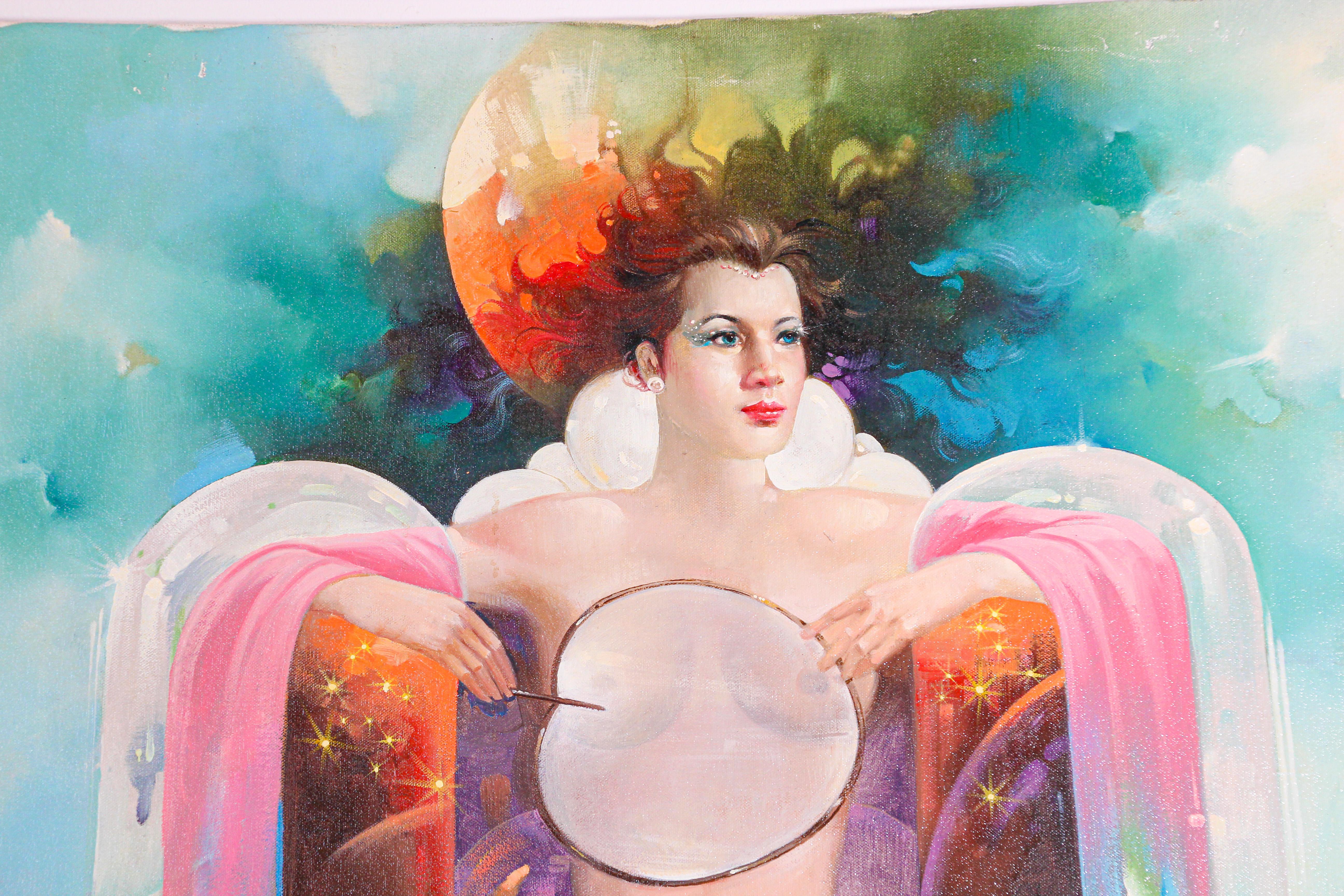 La Diosa de la Luna Pintura al óleo sobre lienzo Moderno en venta