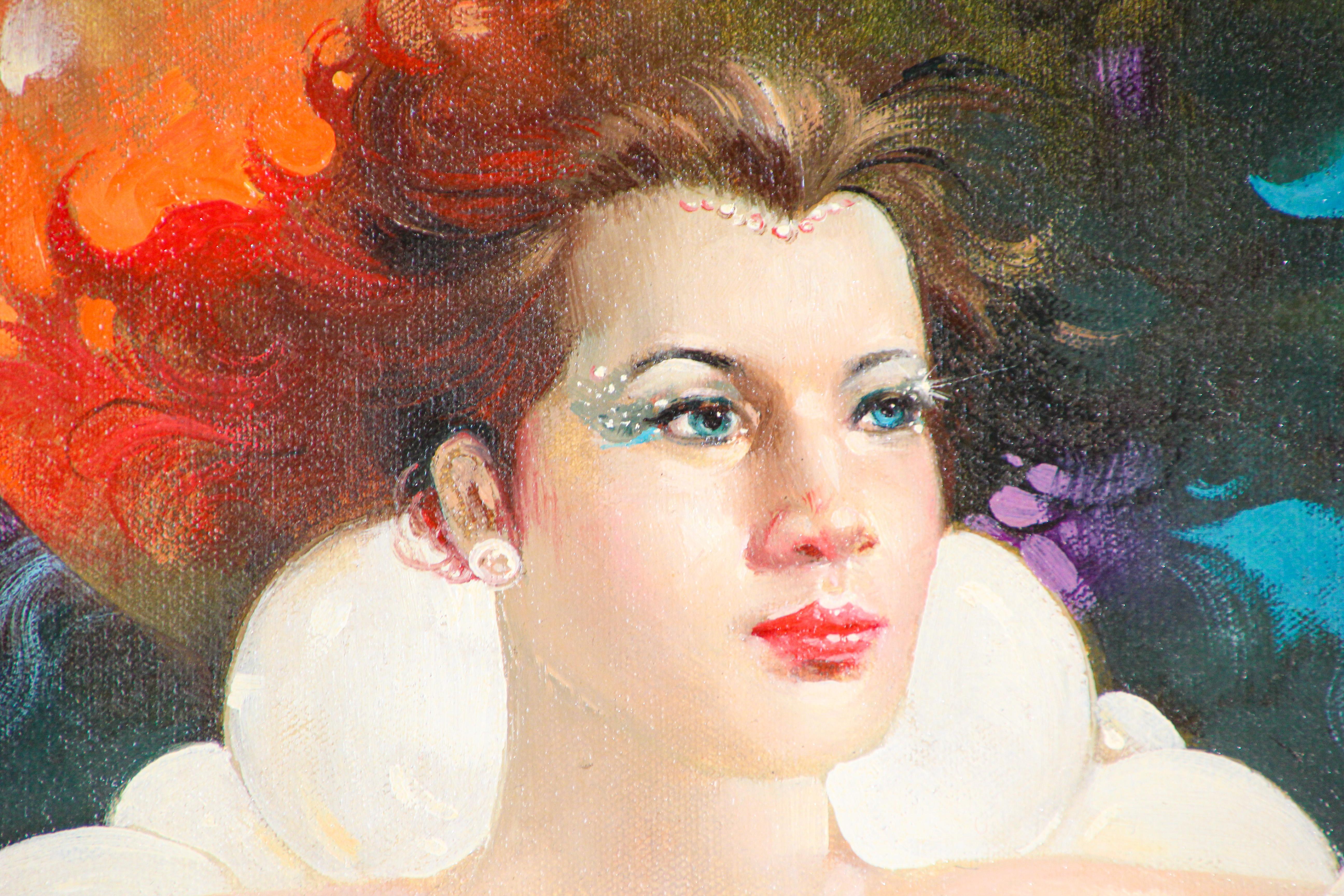 La Diosa de la Luna Pintura al óleo sobre lienzo Pintado a mano en venta