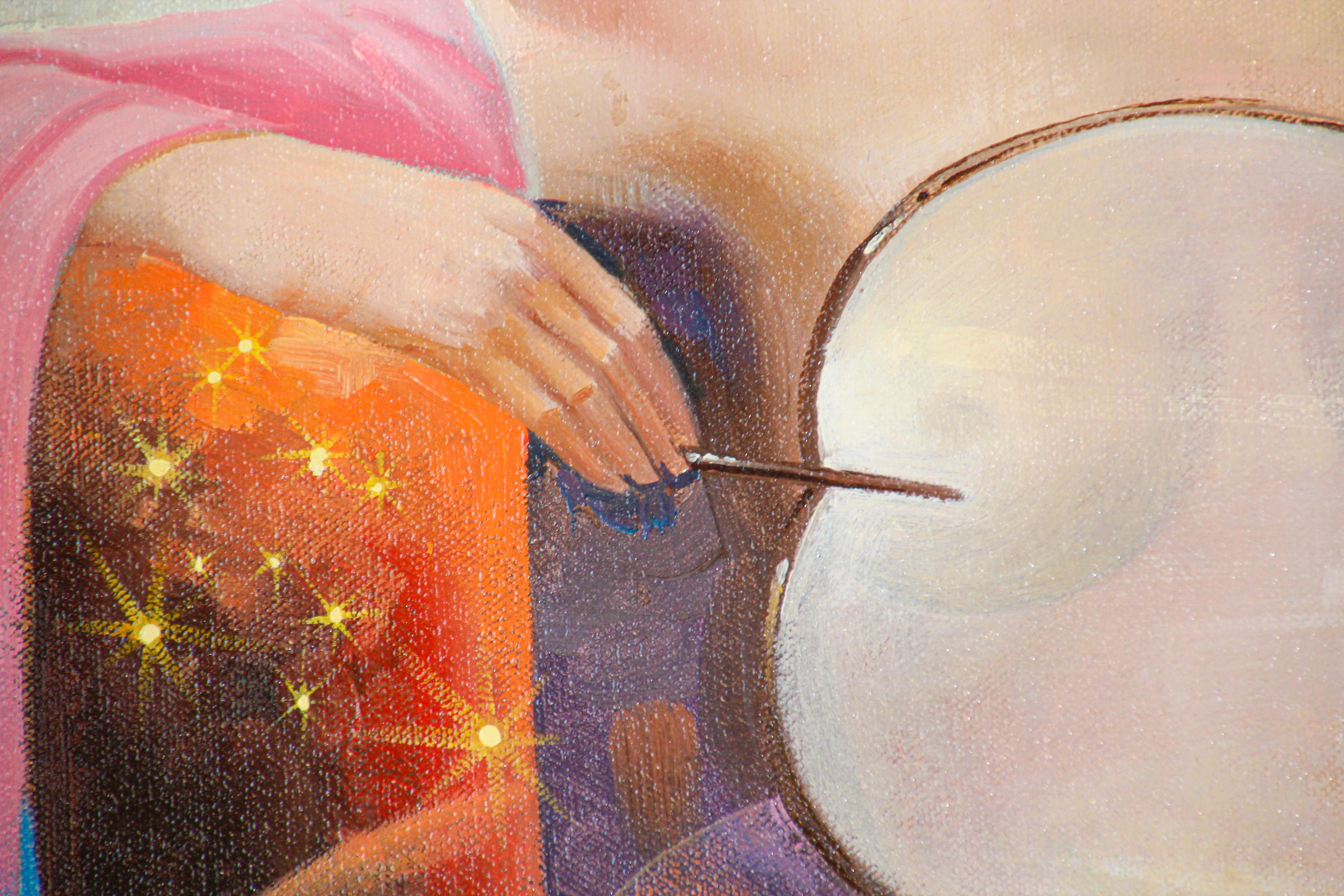 La Diosa de la Luna Pintura al óleo sobre lienzo en Bueno estado para la venta en North Hollywood, CA