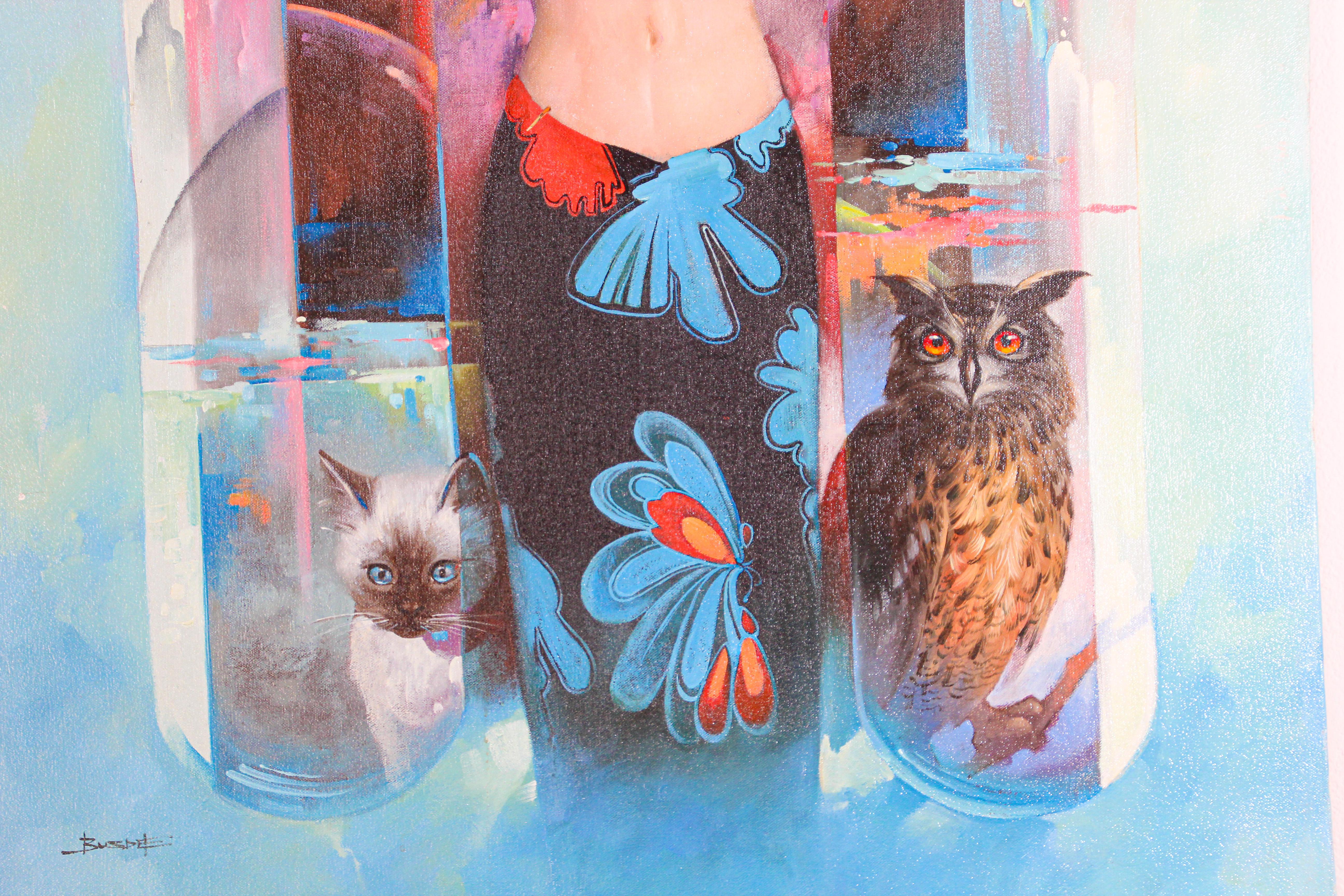La Diosa de la Luna Pintura al óleo sobre lienzo siglo XX en venta