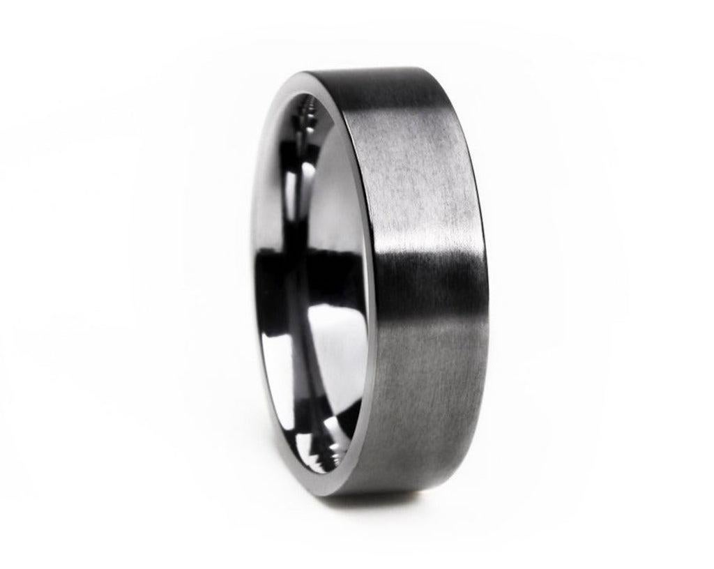 For Sale:  The Morello : Flat Brushed Tantalum 6.5mm Comfort Fit Wedding Band 3