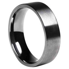The Morello : Flat Brushed Tantalum 6.5mm Comfort Fit Wedding Band