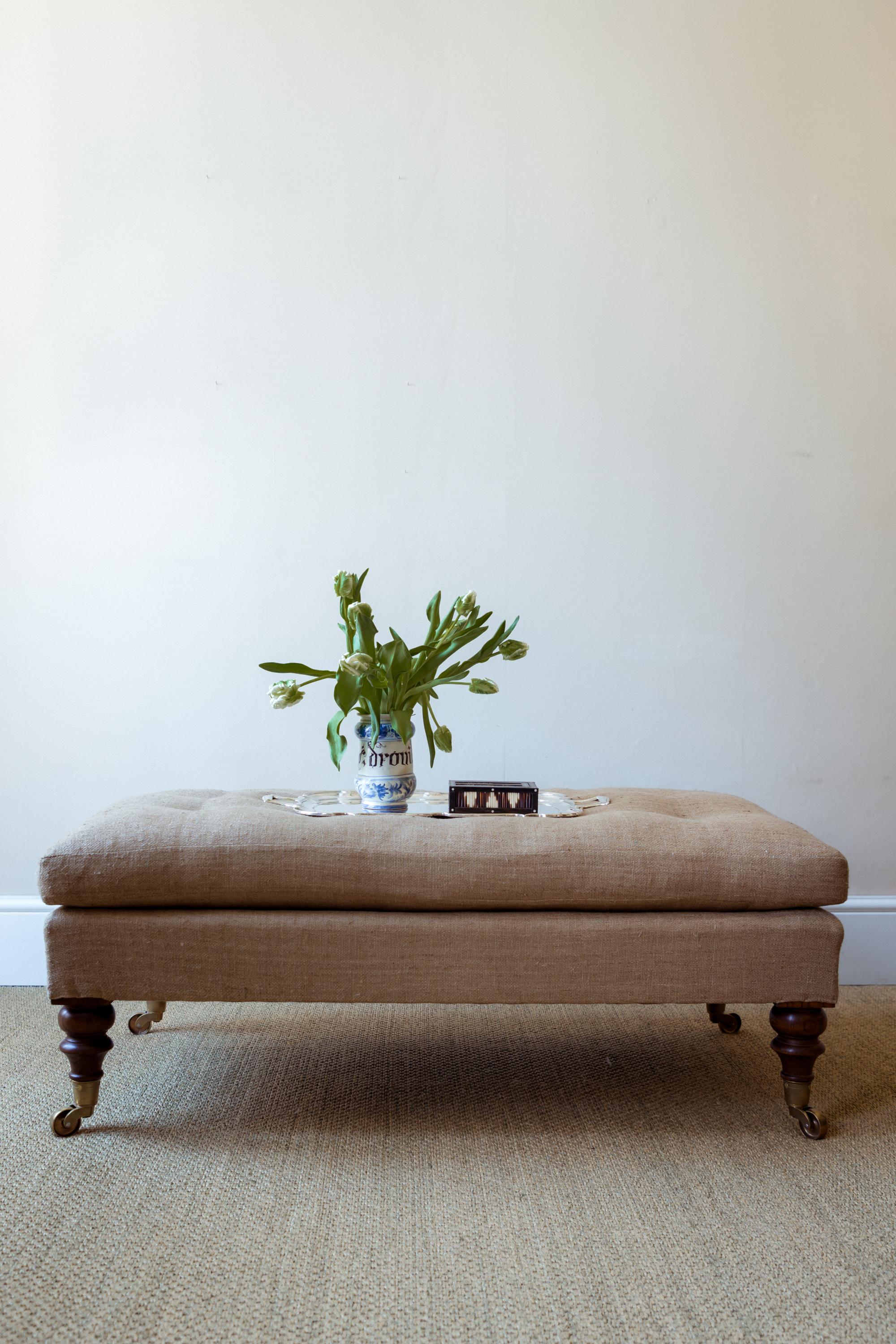 English The Moreton Footstool, a bespoke made Howard-Style footstool For Sale