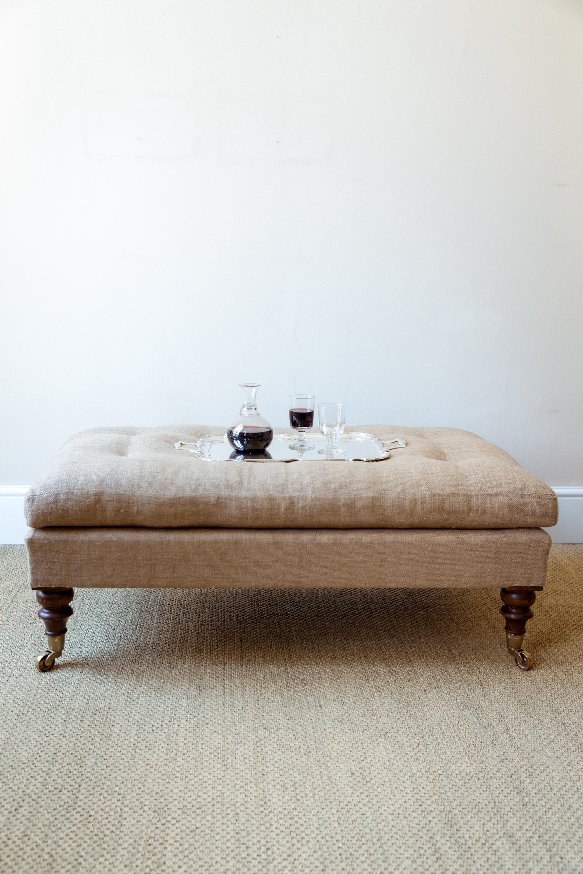The Moreton Footstool, a bespoke made Howard-Style footstool For Sale 2