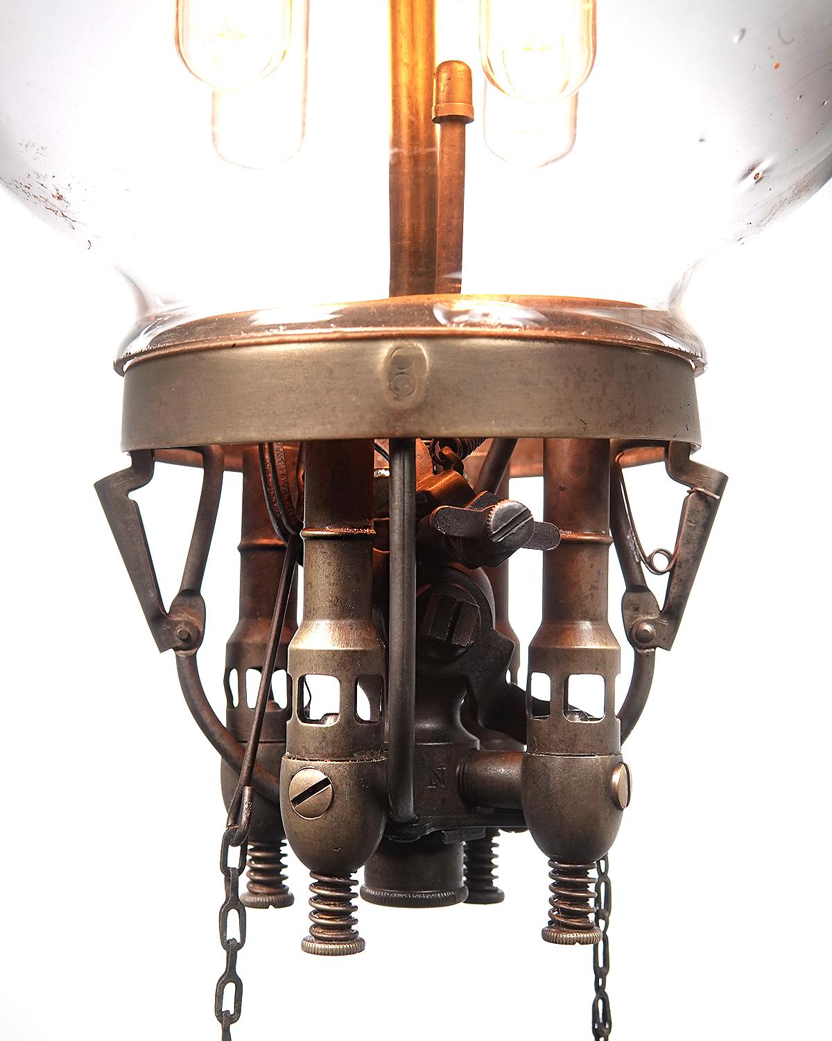 American The Most Amazing Pair of Early Humphrey Gas Lamps For Sale