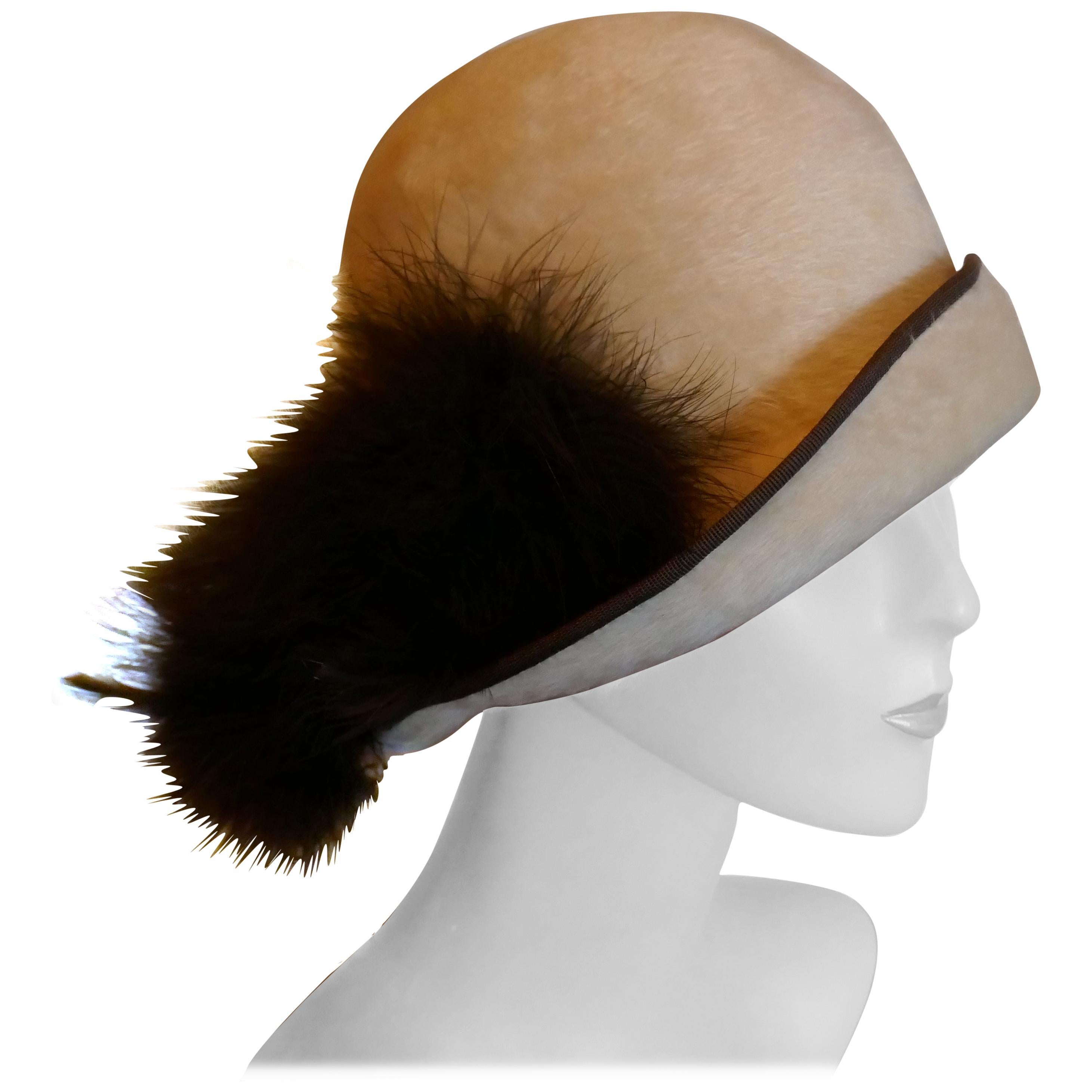 The Most Beautiful 1920s Felt Fur Cloche Hat by Bermona