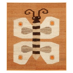 The Moth, a Large Framed Wool Tapestry Weaving