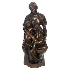 Antique "The Mother" Bronze Sculpture by P. Dubois