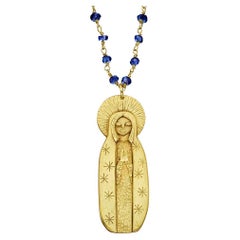 La Mère Mary Mala perles d'or et de saphirs extraits de 18 carats