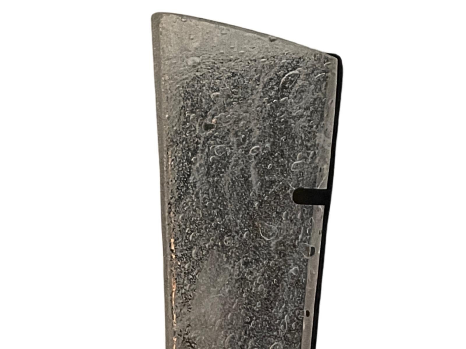 The Murano Glass Ice Sconce in Clear Cristallo with Bronzed Brass back plate For Sale 8