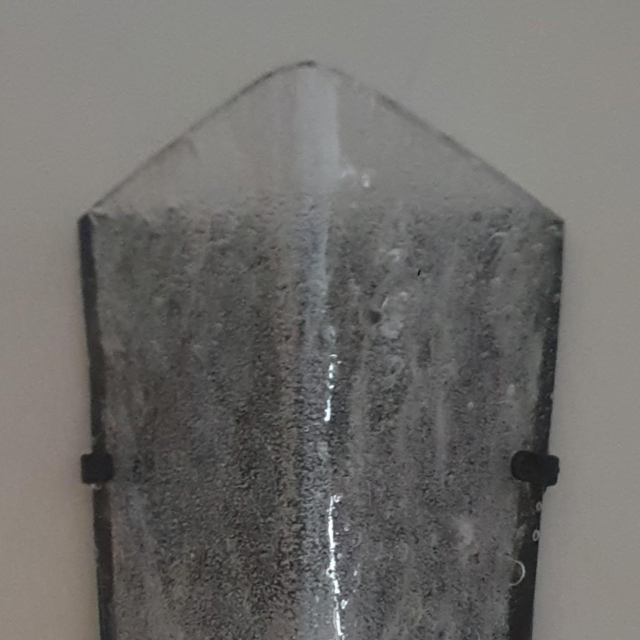 The Murano Glass Ice Sconce in Clear Cristallo with Bronzed Brass back plate For Sale 11
