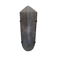The Murano Glass Ice Sconce in Clear Cristallo with Bronzed Brass back plate