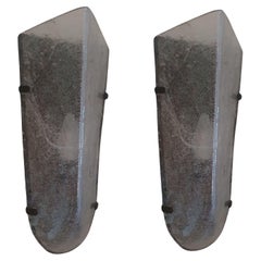 The Murano Glass Ice Sconce in Clear Cristallo with Bronzed Brass back plate